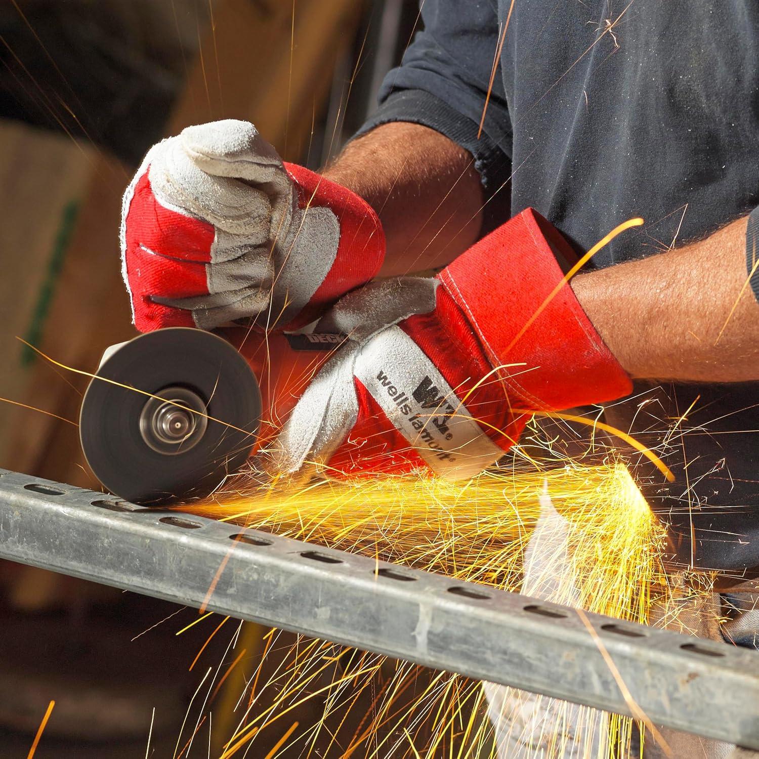 Guantes de Trabajo Wells Lamont 4050 Cuero Doble Palma Grande