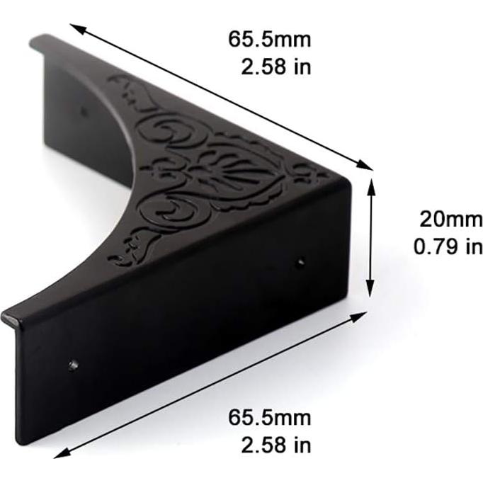 Protectores de Esquinas de Metal RFORPLY 4 Pcs Negro