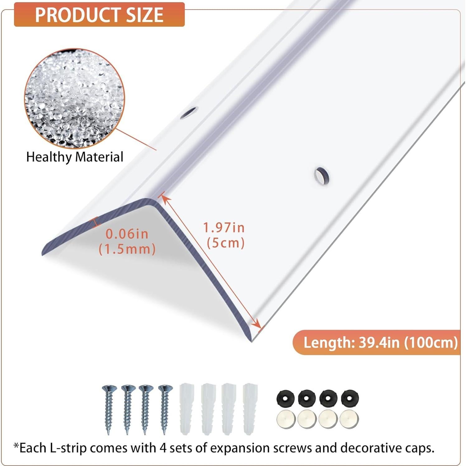 Protectores de Esquinas Transparentes QDYMXUN 100cm x 5cm