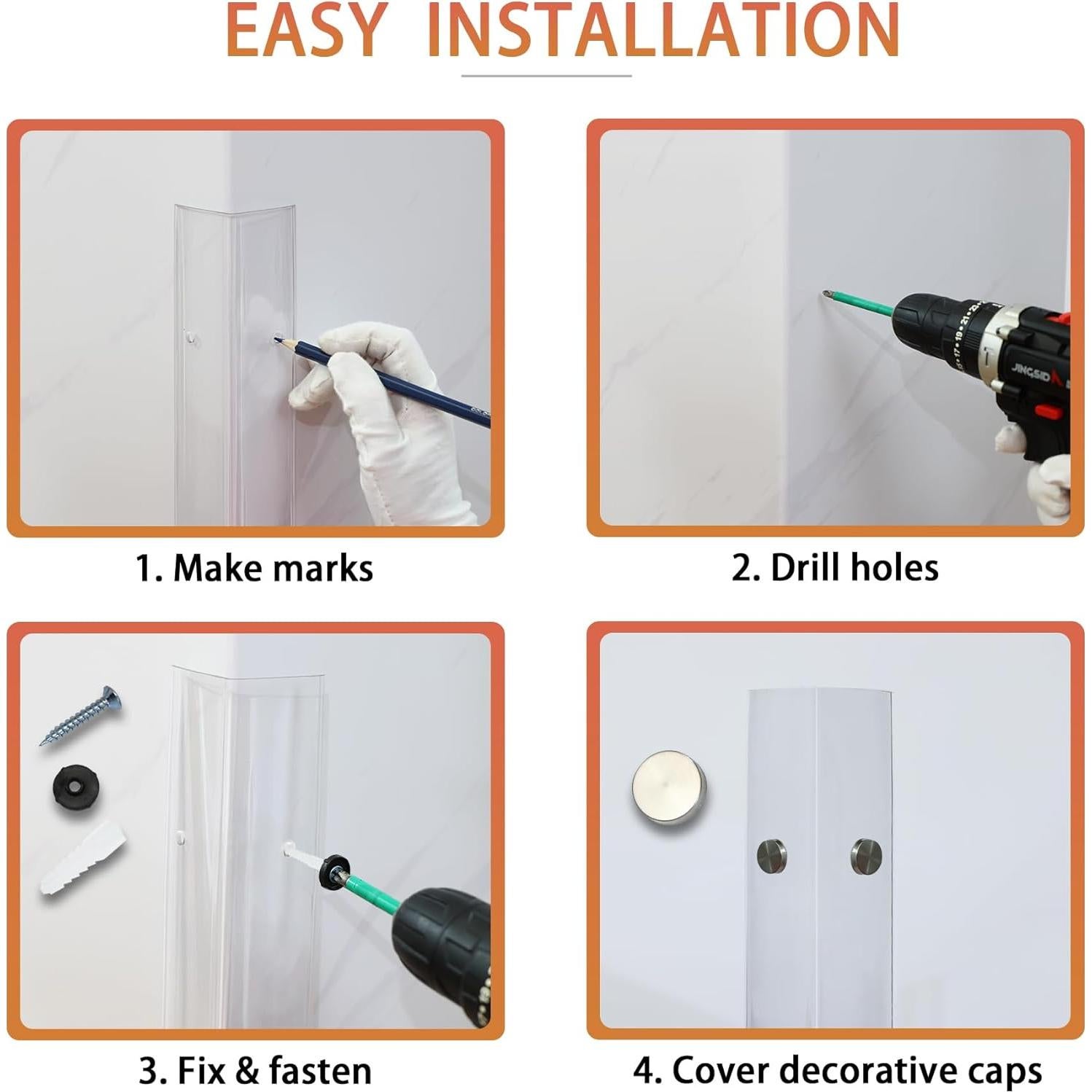 Protectores de Esquinas Transparentes QDYMXUN 100cm x 5cm