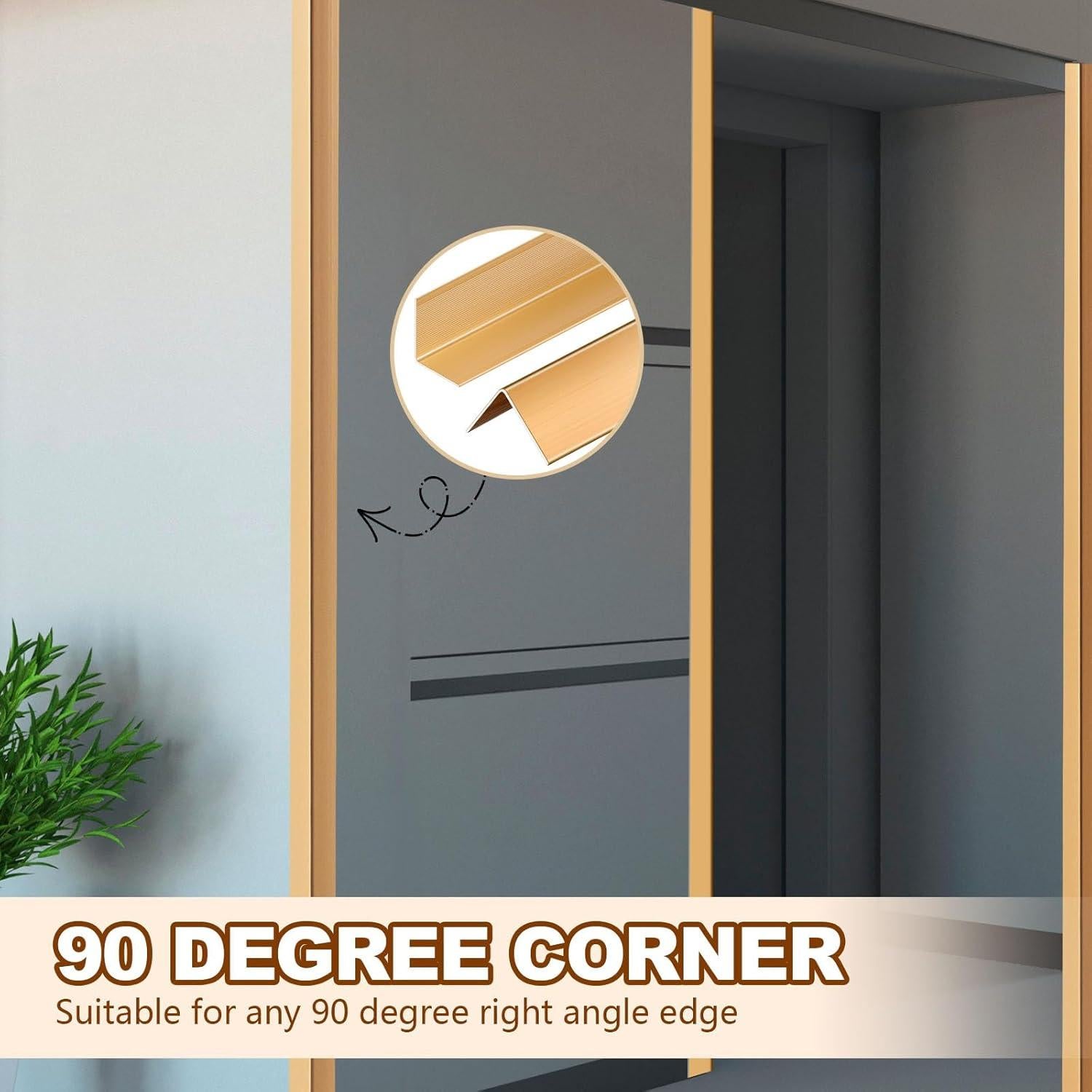 Protectores de Esquina Dorados Therwen - 30 Pcs Aluminio 122x3x3 cm