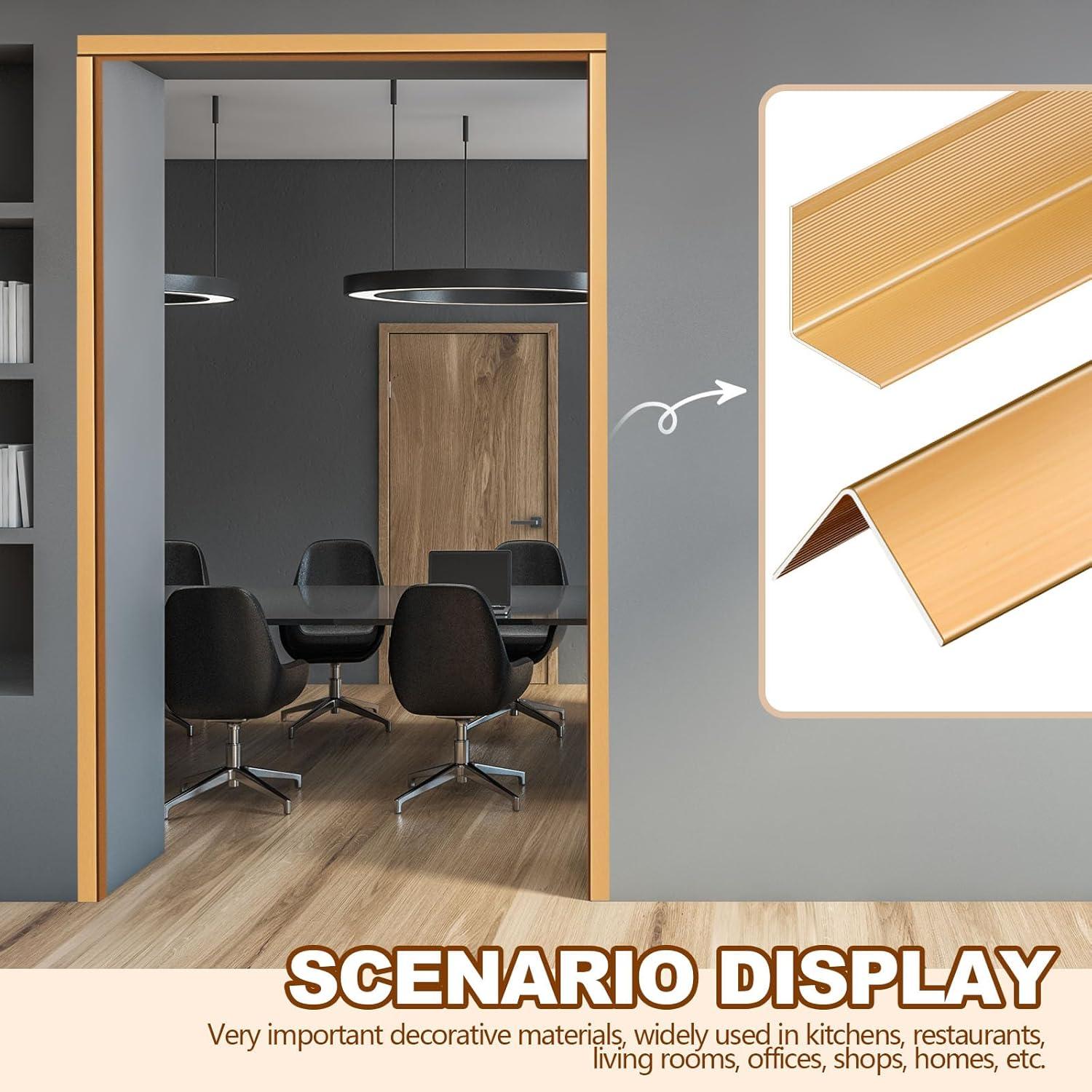 Protectores de Esquina Dorados Therwen - 30 Pcs Aluminio 122x3x3 cm