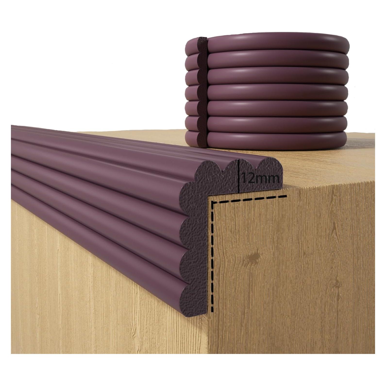 Protector de Esquinas para Bebés DBYDBY 2m Marrón Espuma Suave