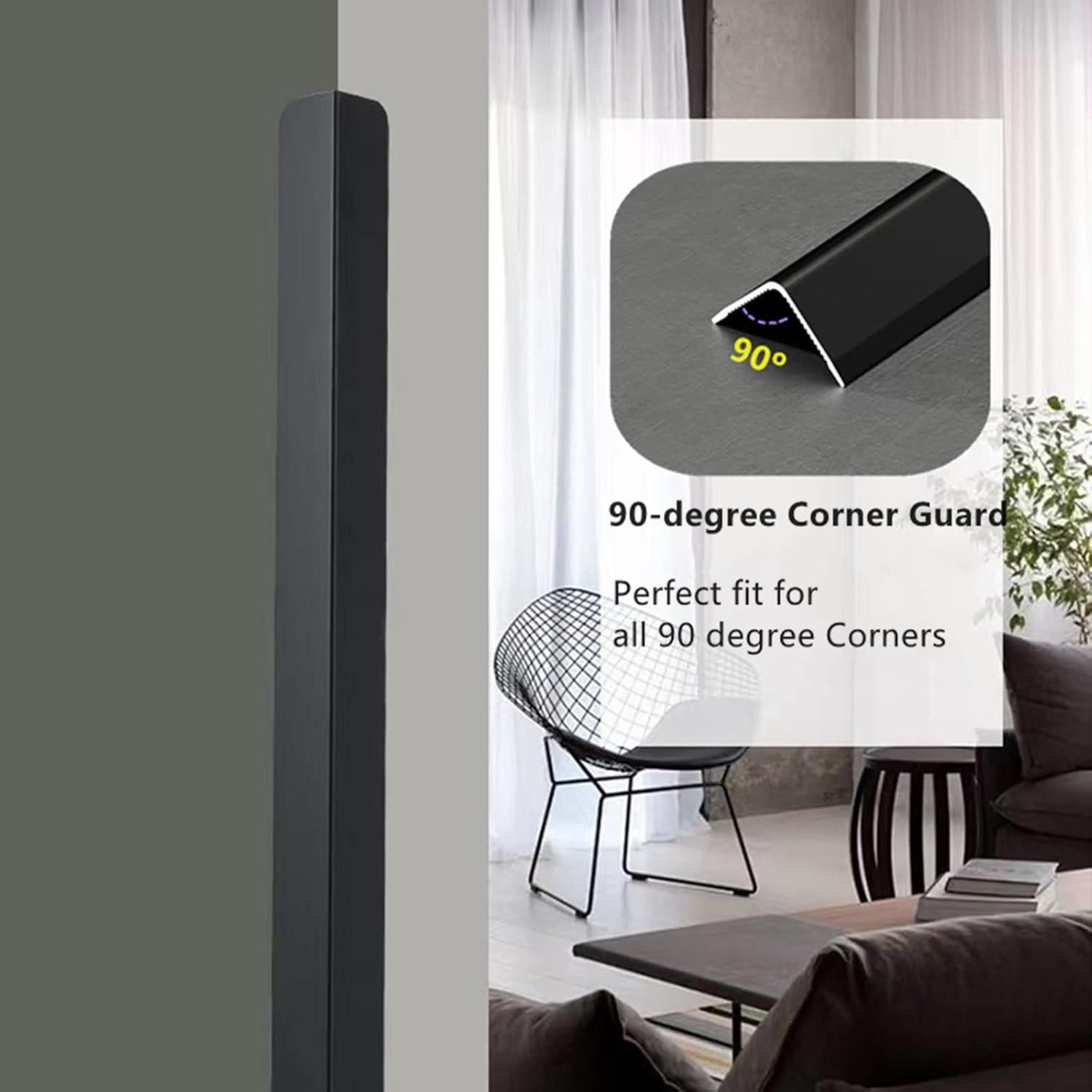 Protectores de Esquinas de Aluminio YSDK 10 Pcs 122 cm Negros