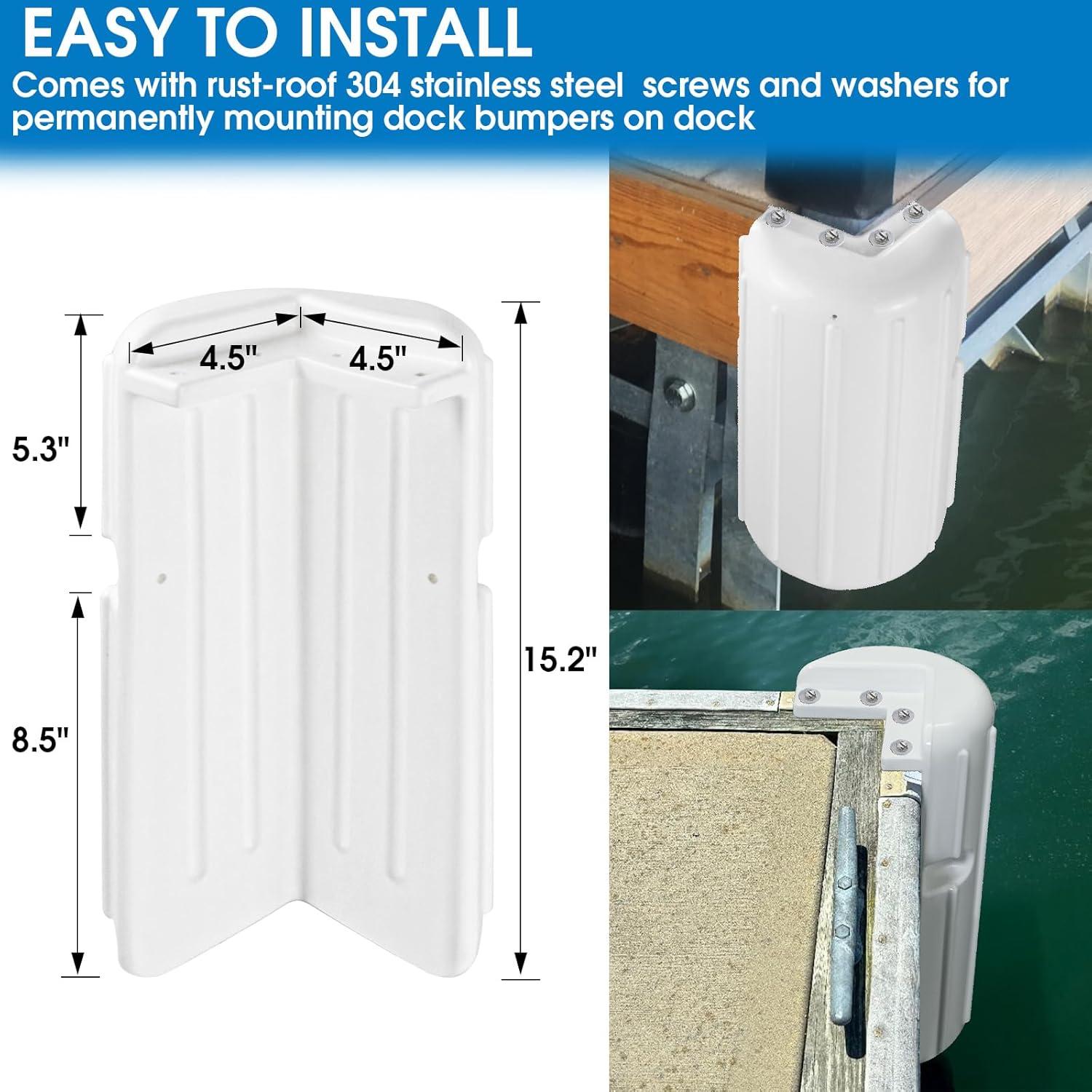 Bumper de esquina de muelle JYINCPED 2Pack Blanco 20.32x40.64cm