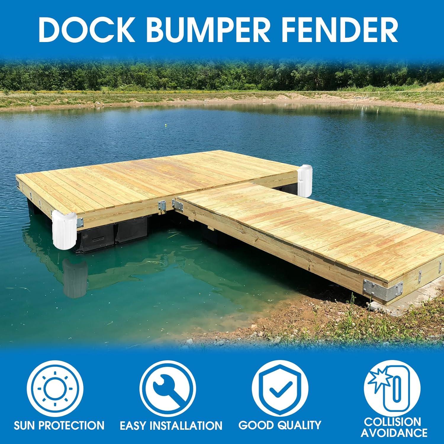 Bumper de esquina de muelle JYINCPED 2Pack Blanco 20.32x40.64cm