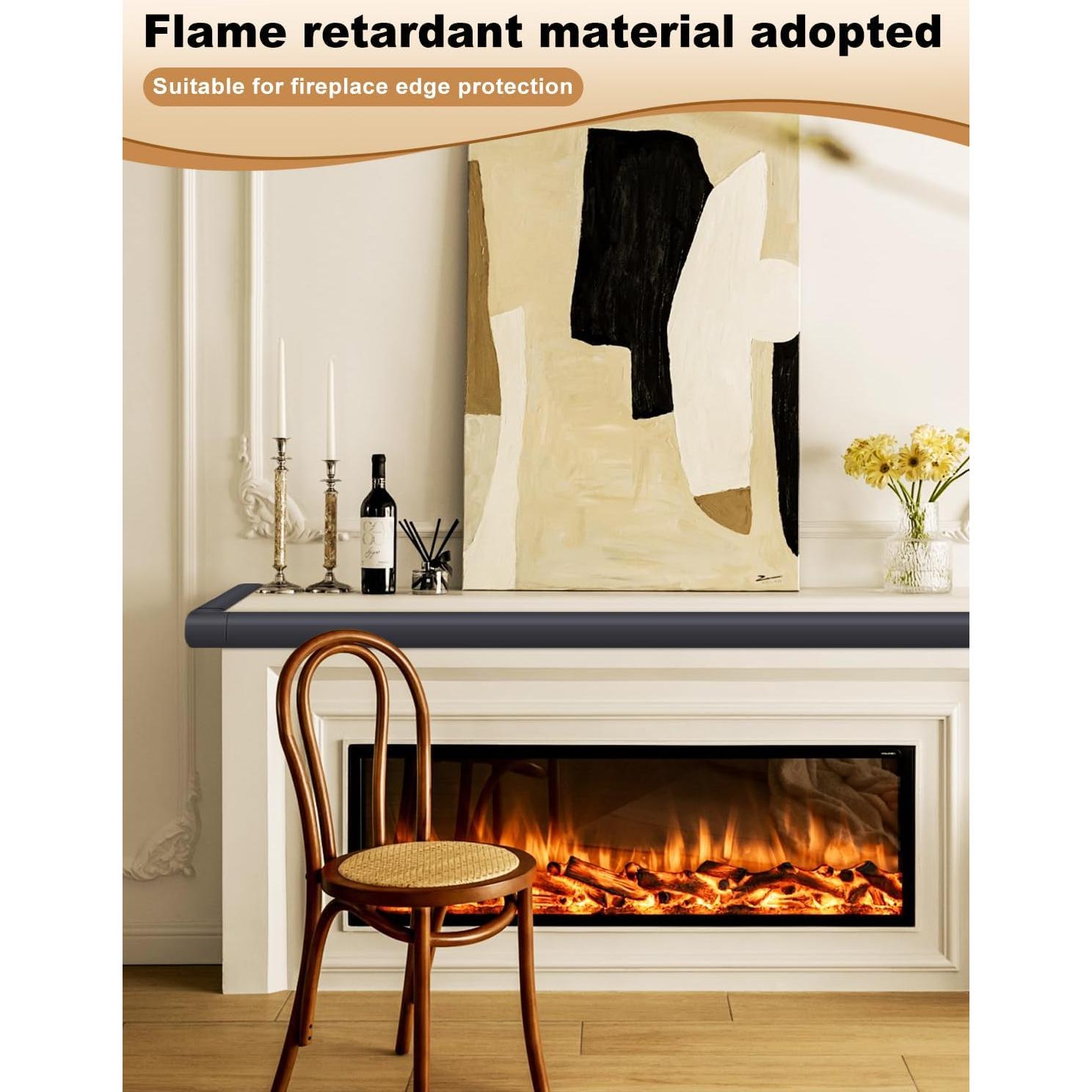 Protector de esquina de espuma ARINBEB para chimeneas - Negro