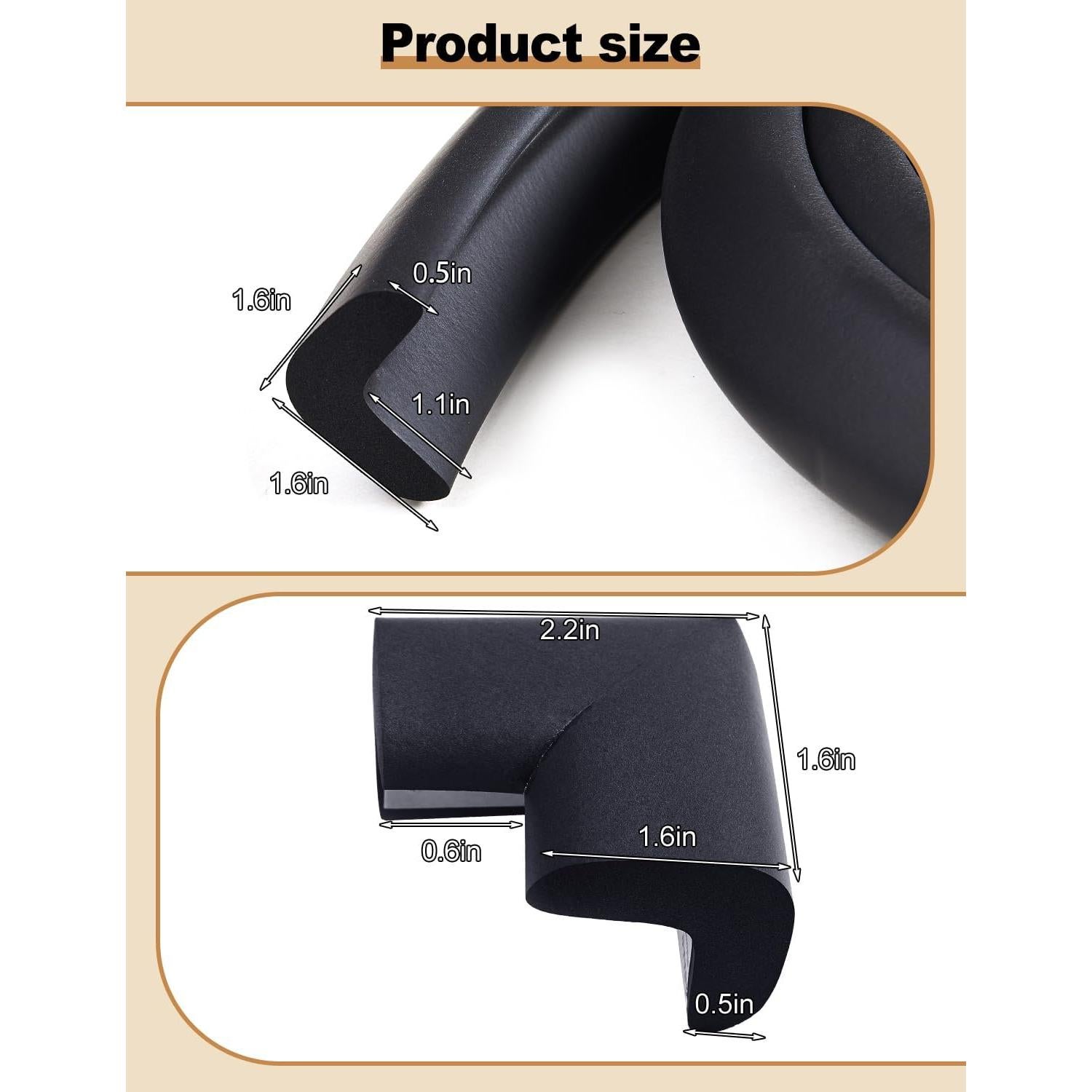 Protector de esquina de espuma ARINBEB para chimeneas - Negro