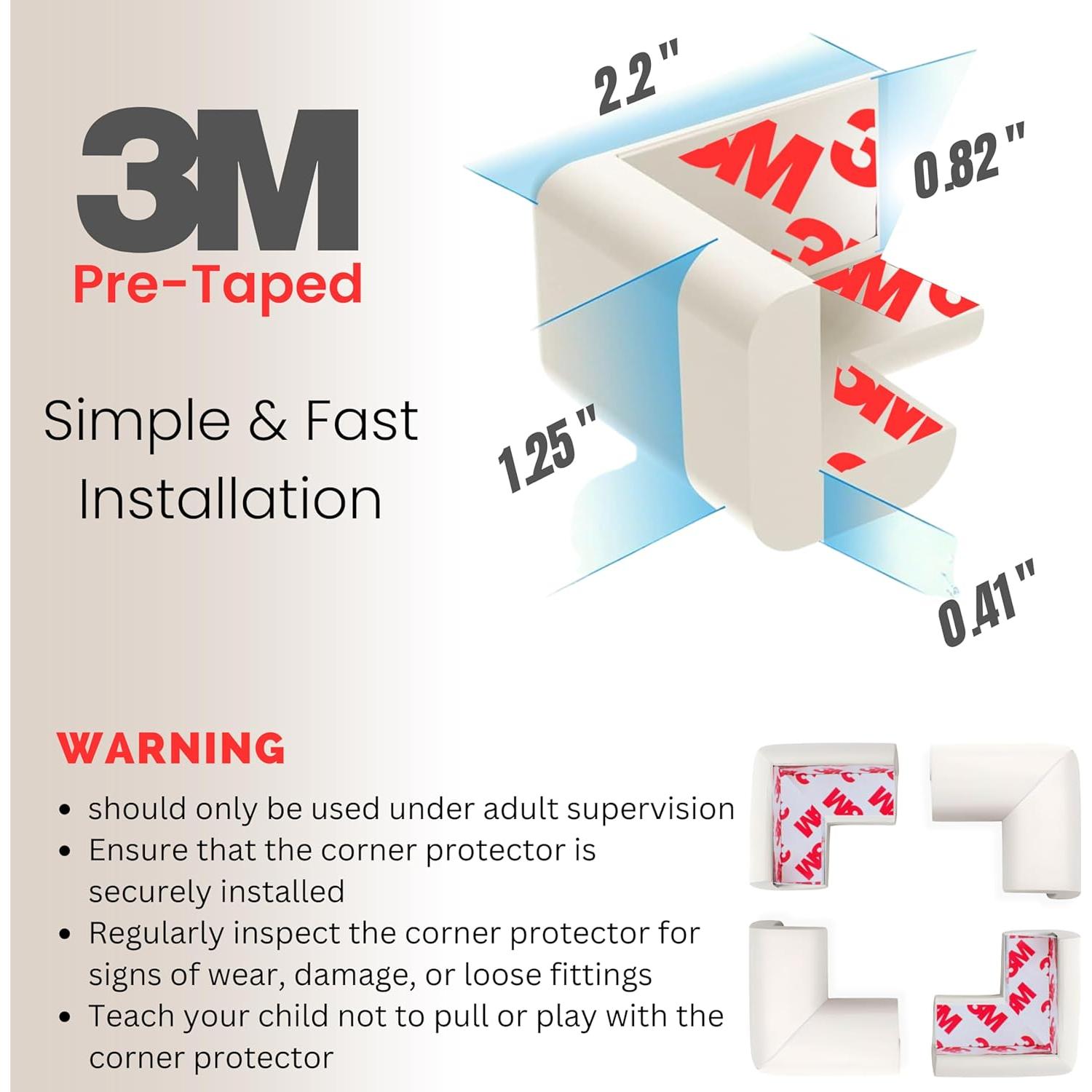 4 Protectores de Esquinas para Bebés WEPOL - Espuma Nitrilo