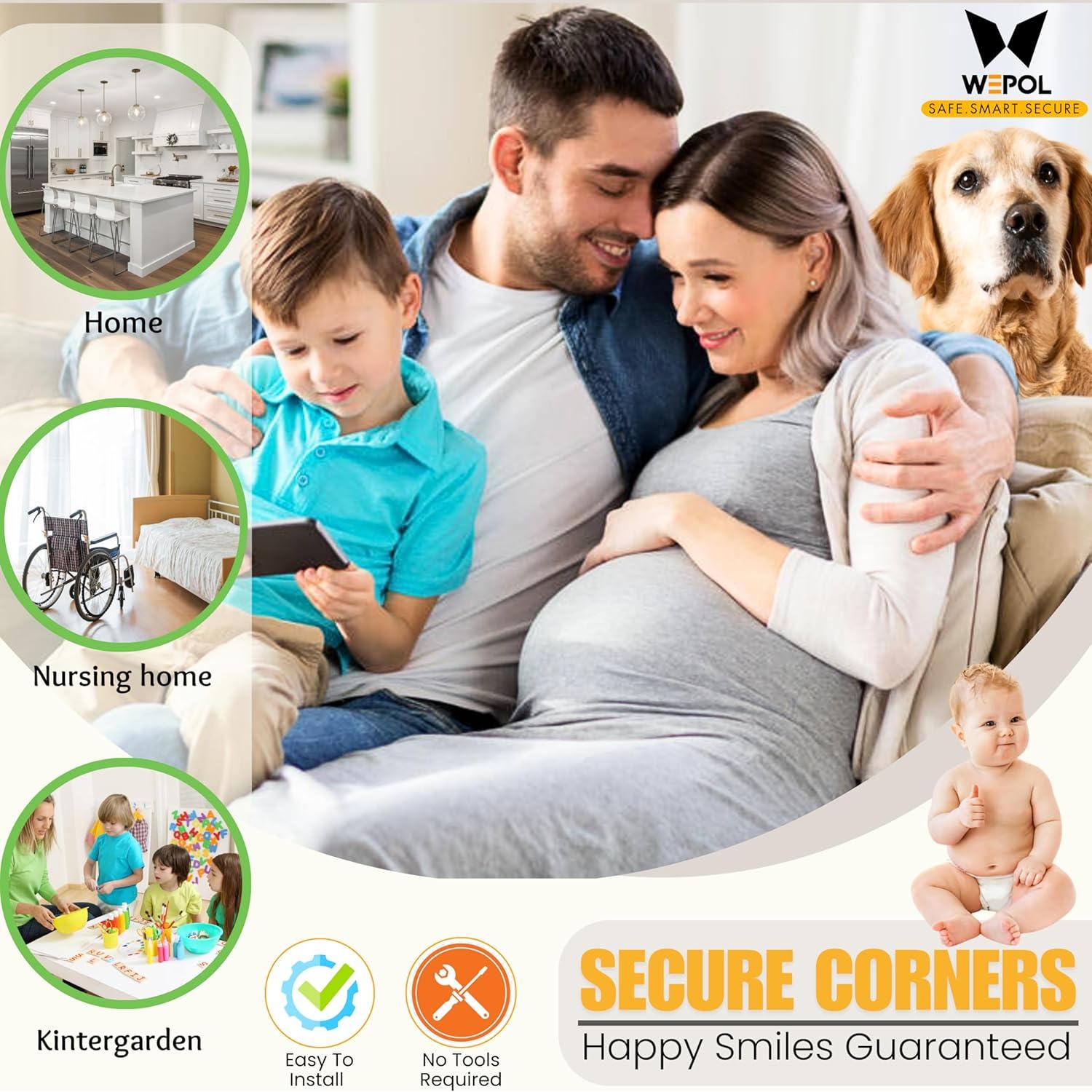 4 Protectores de Esquinas para Bebés WEPOL - Espuma Nitrilo