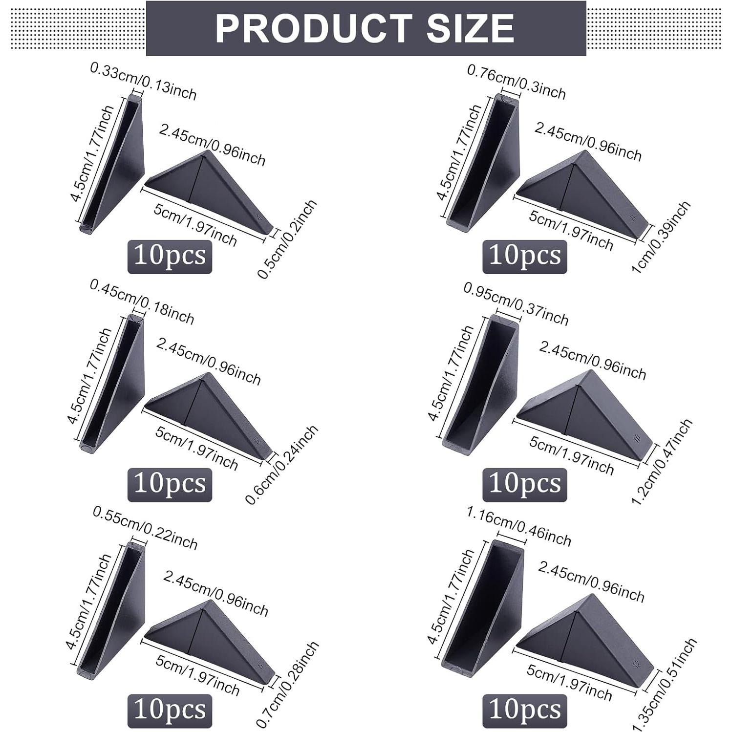 Protector de Esquinas Triangulares BENECREAT 60 Piezas Negro