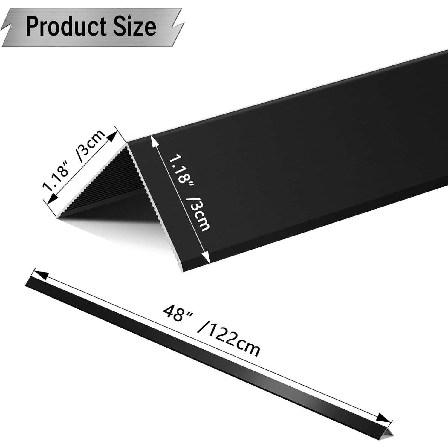 Protectores de Esquinas de Aluminio SWPEC 1.2x1.2m 10PCS Negro