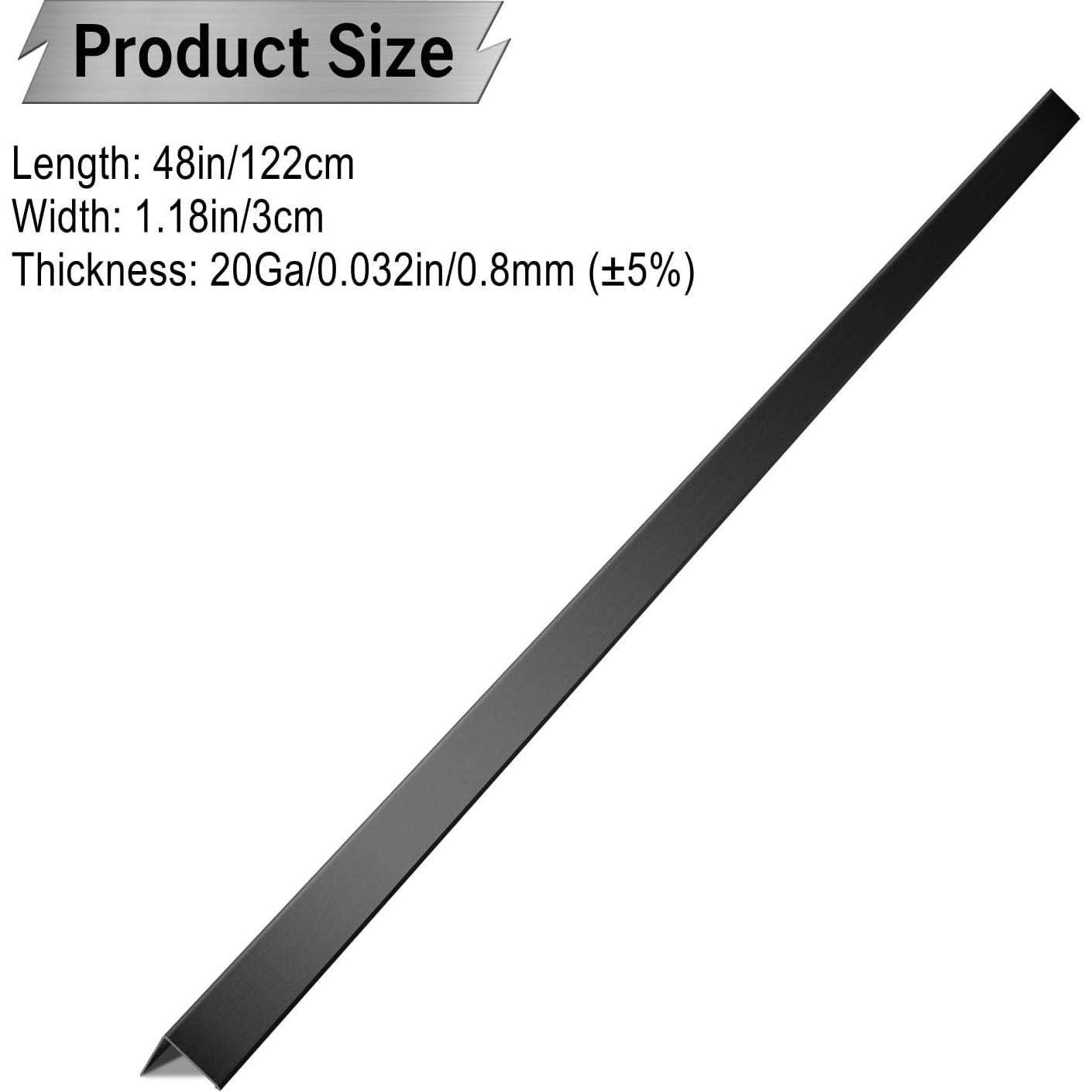 Protectores de Esquinas de Aluminio SWPEC 1.2x1.2m 10PCS Negro