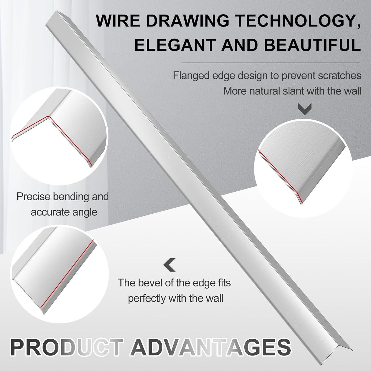 Paquete de 16 Protectores de Esquinas Acero Inoxidable 121.92 cm