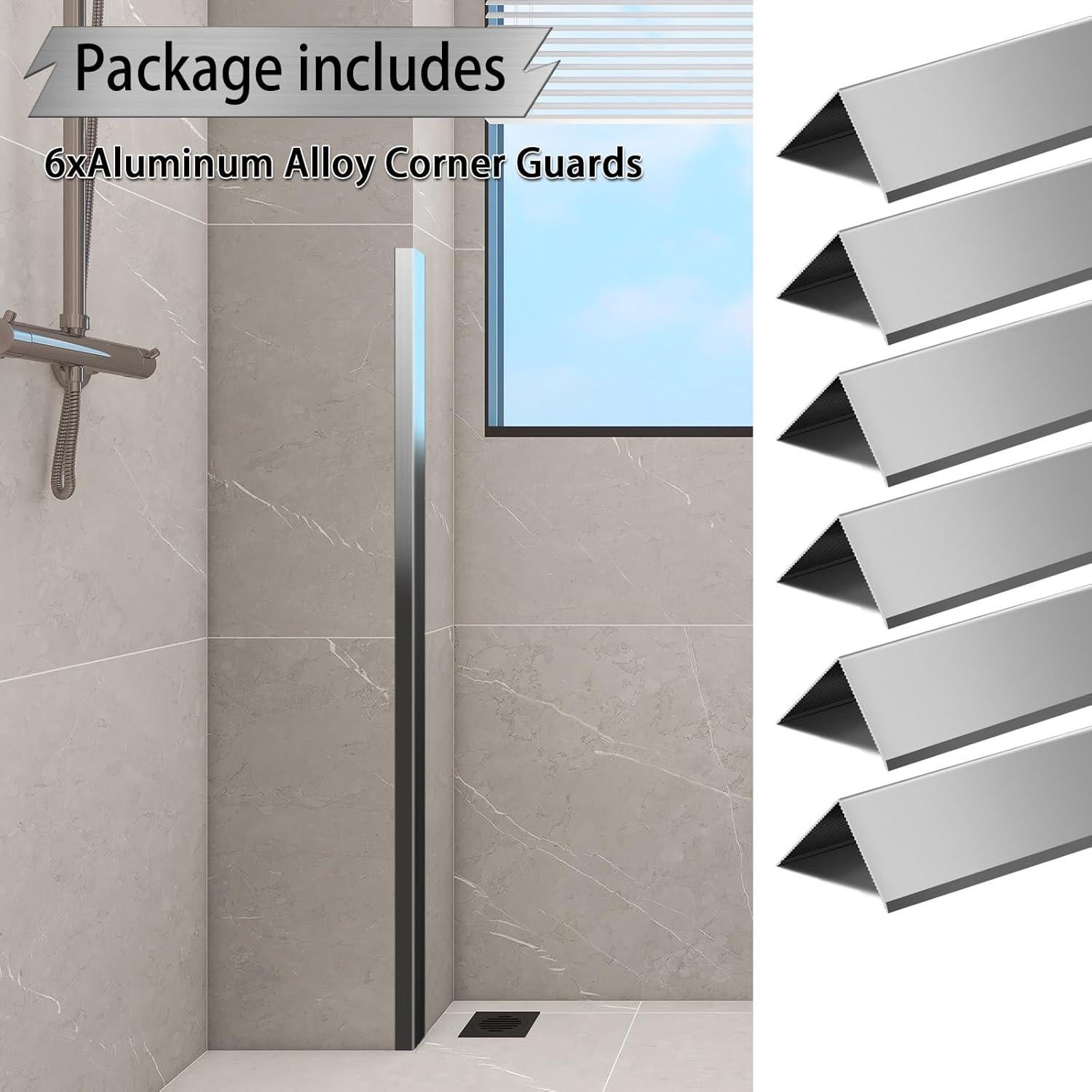 Protectores de Esquinas de Aluminio SWPEC 6 Piezas 1.2x1.2m