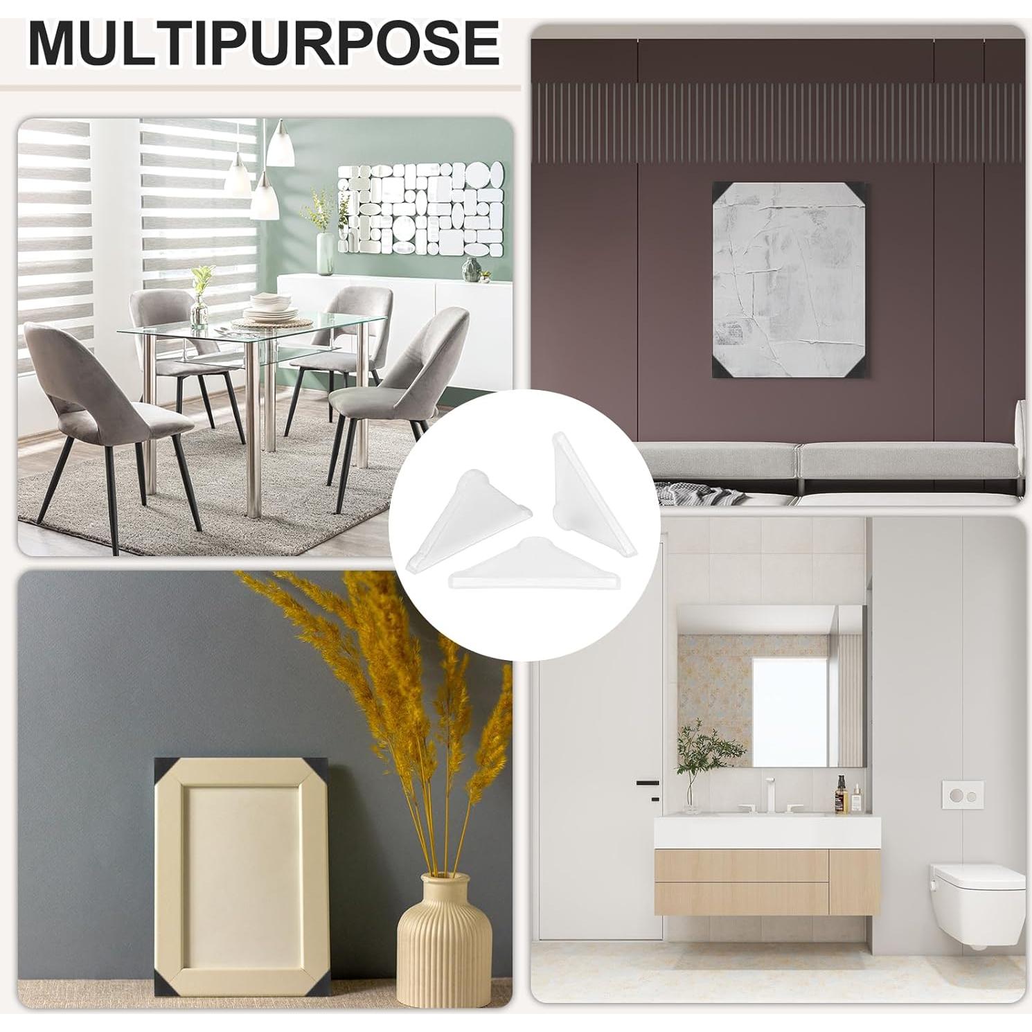 60 Protectores de Esquina de Plástico uxcell 3mm Transparente