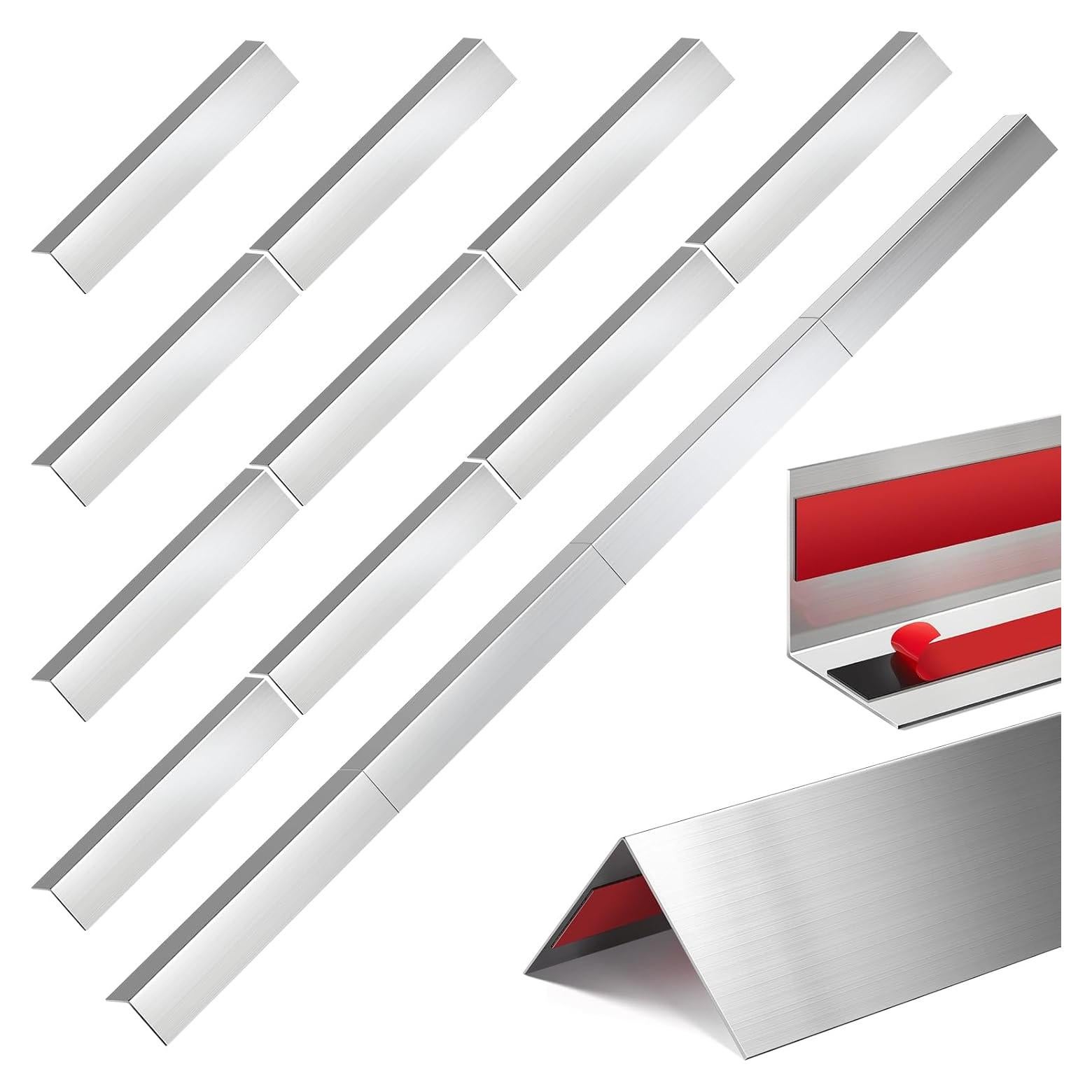 Therwen Protectores de Esquinas de Acero Inoxidable 16 Piezas