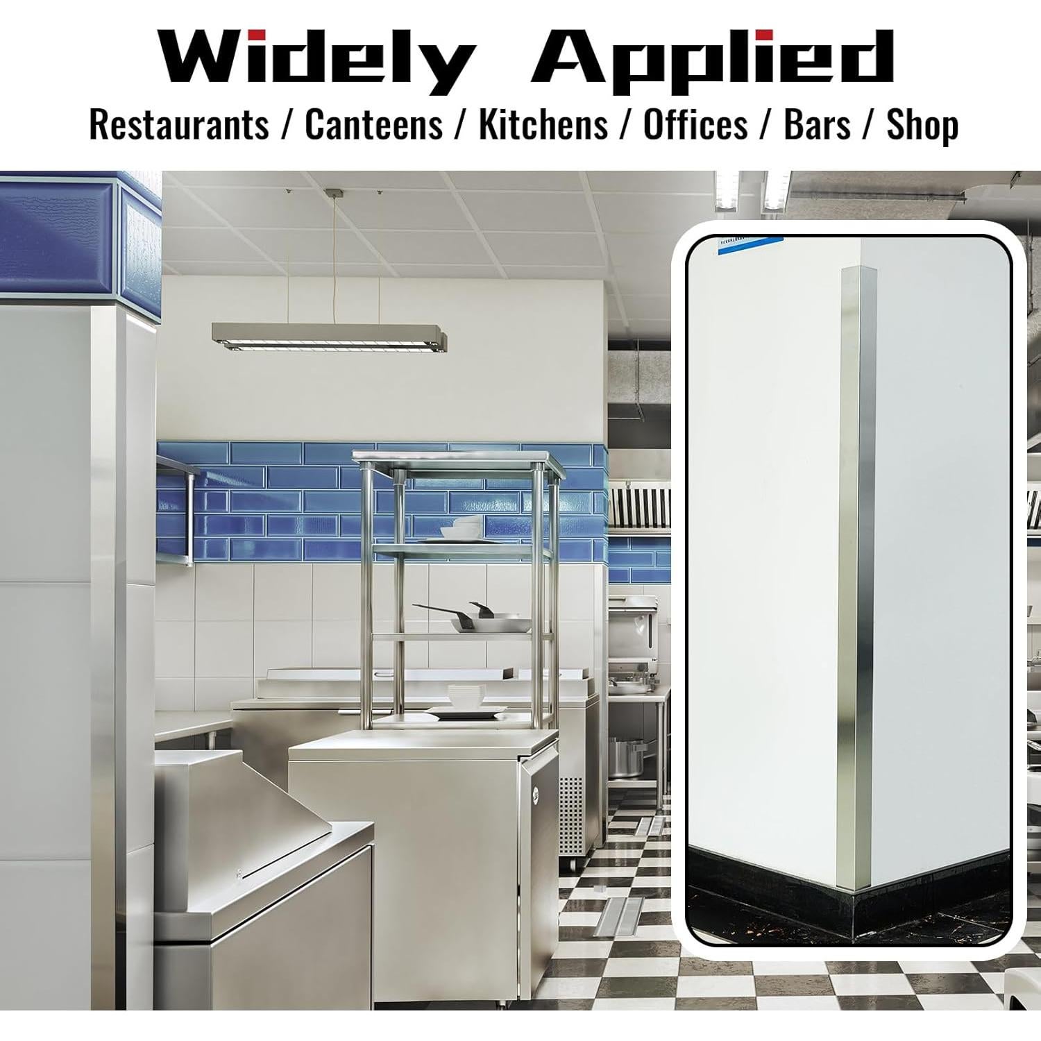 Therwen Protectores de Esquinas de Acero Inoxidable 16 Piezas