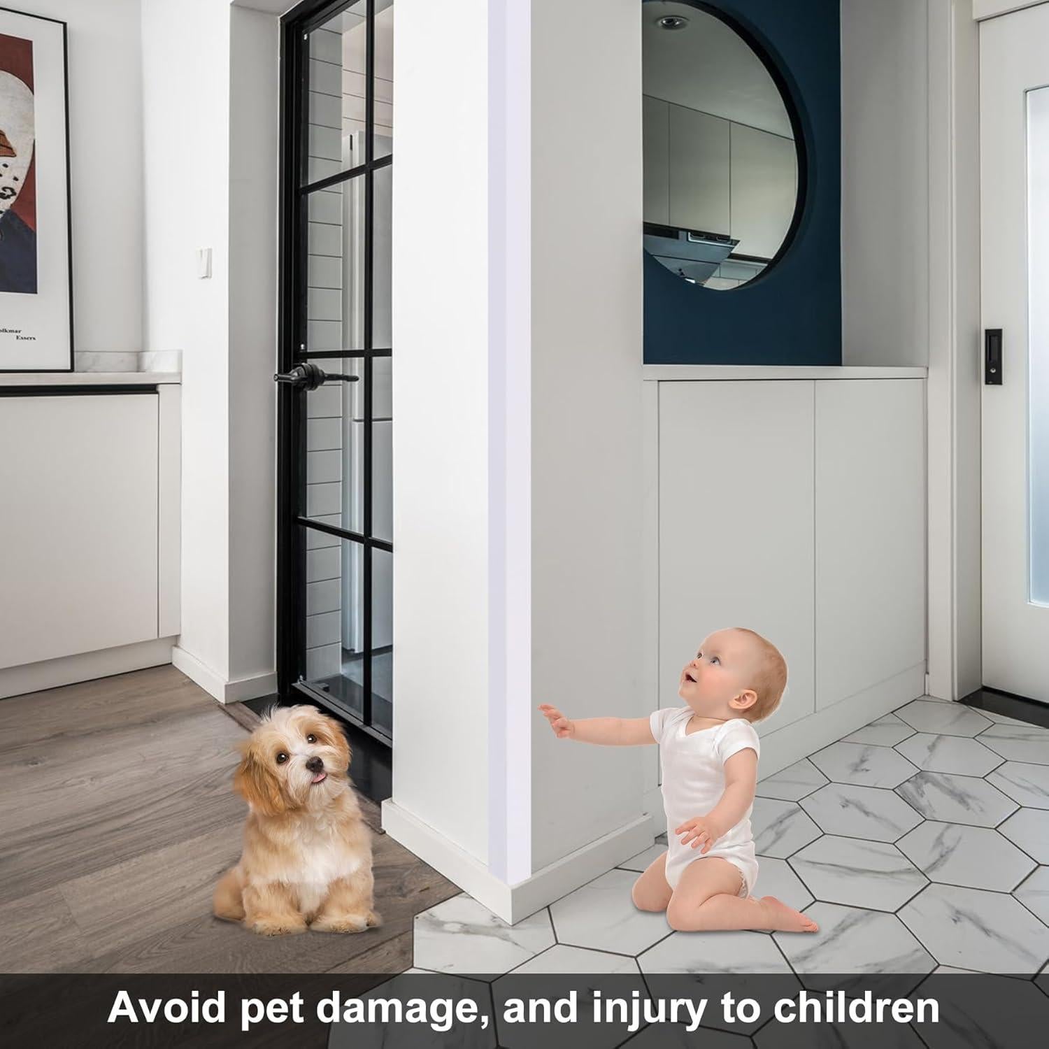 Protectores de Esquinas de Pared Gaahing 3 Pcs 99 cm Grano Madera