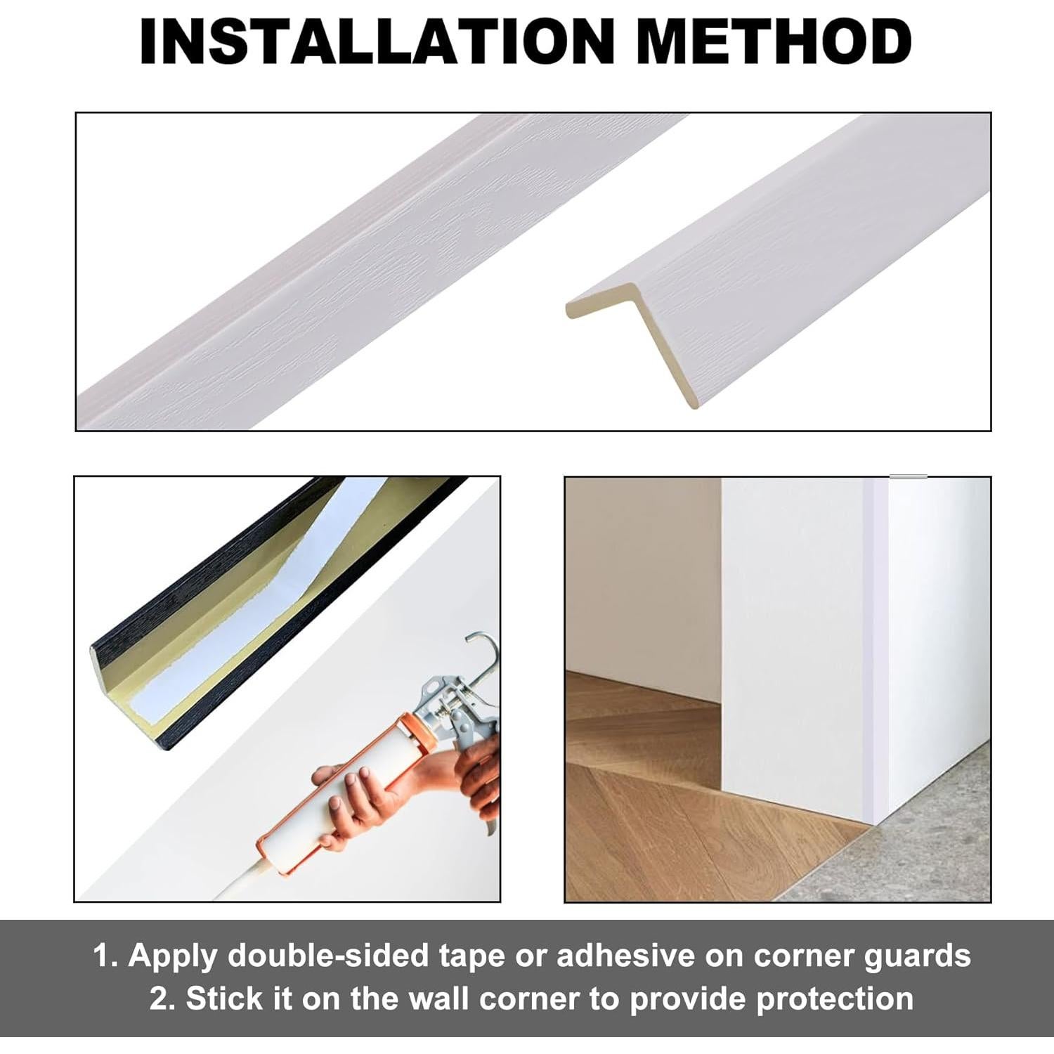 Protectores de Esquinas de Pared Gaahing 3 Pcs 99 cm Grano Madera