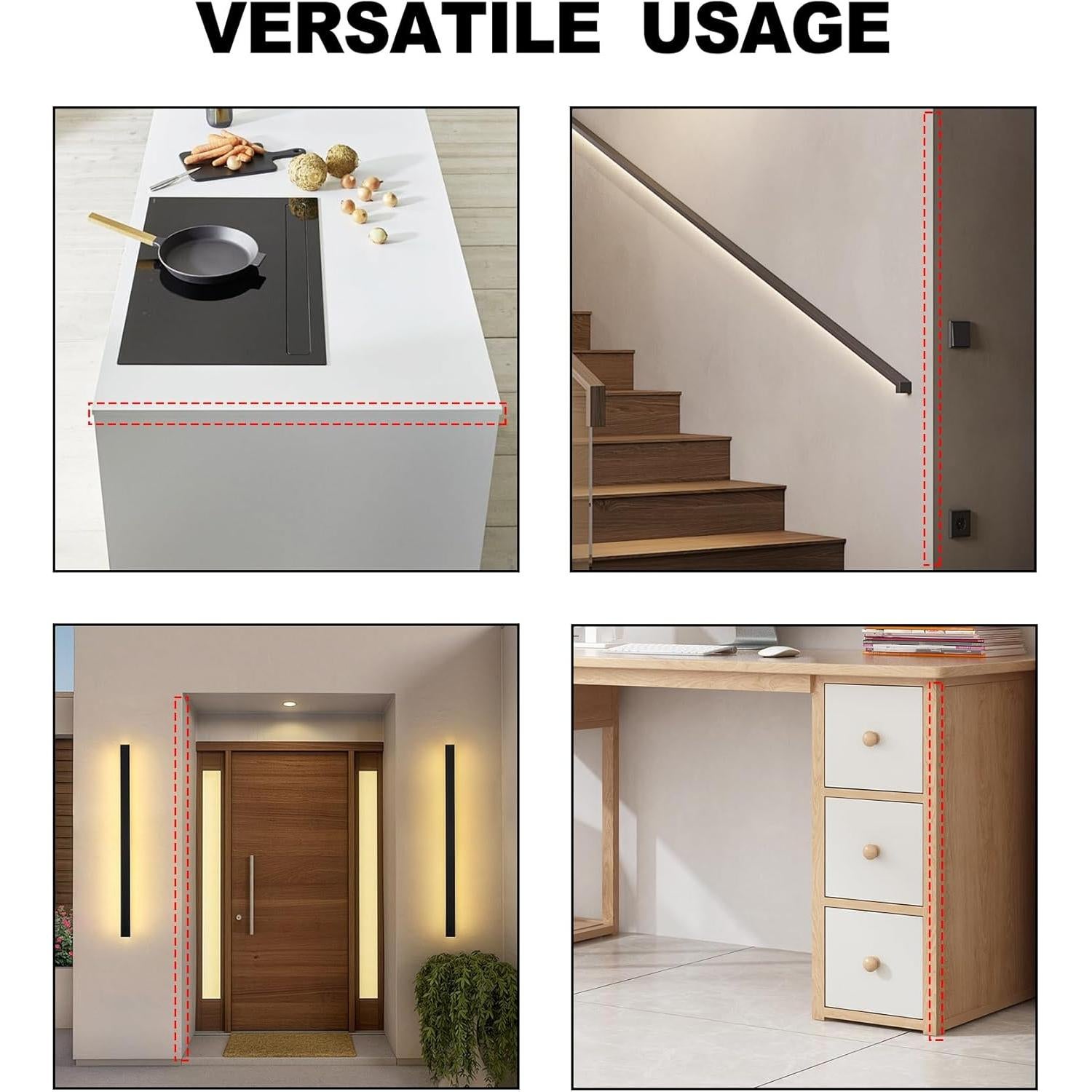 Protectores de Esquinas de Pared Gaahing 3 Pcs 99 cm Grano Madera