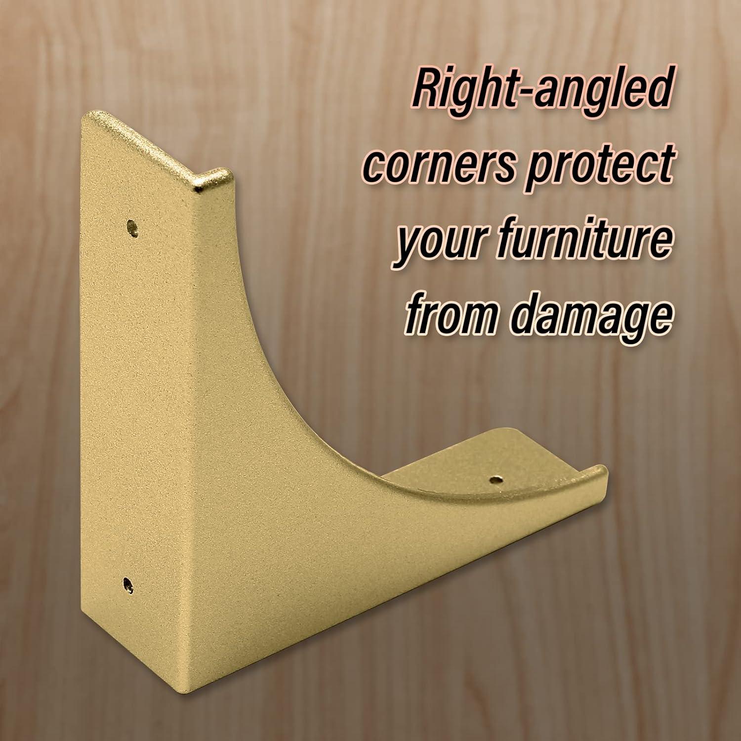 BokWin Protectores de Esquinas Dorados de Zinc 4 Pcs 65mm