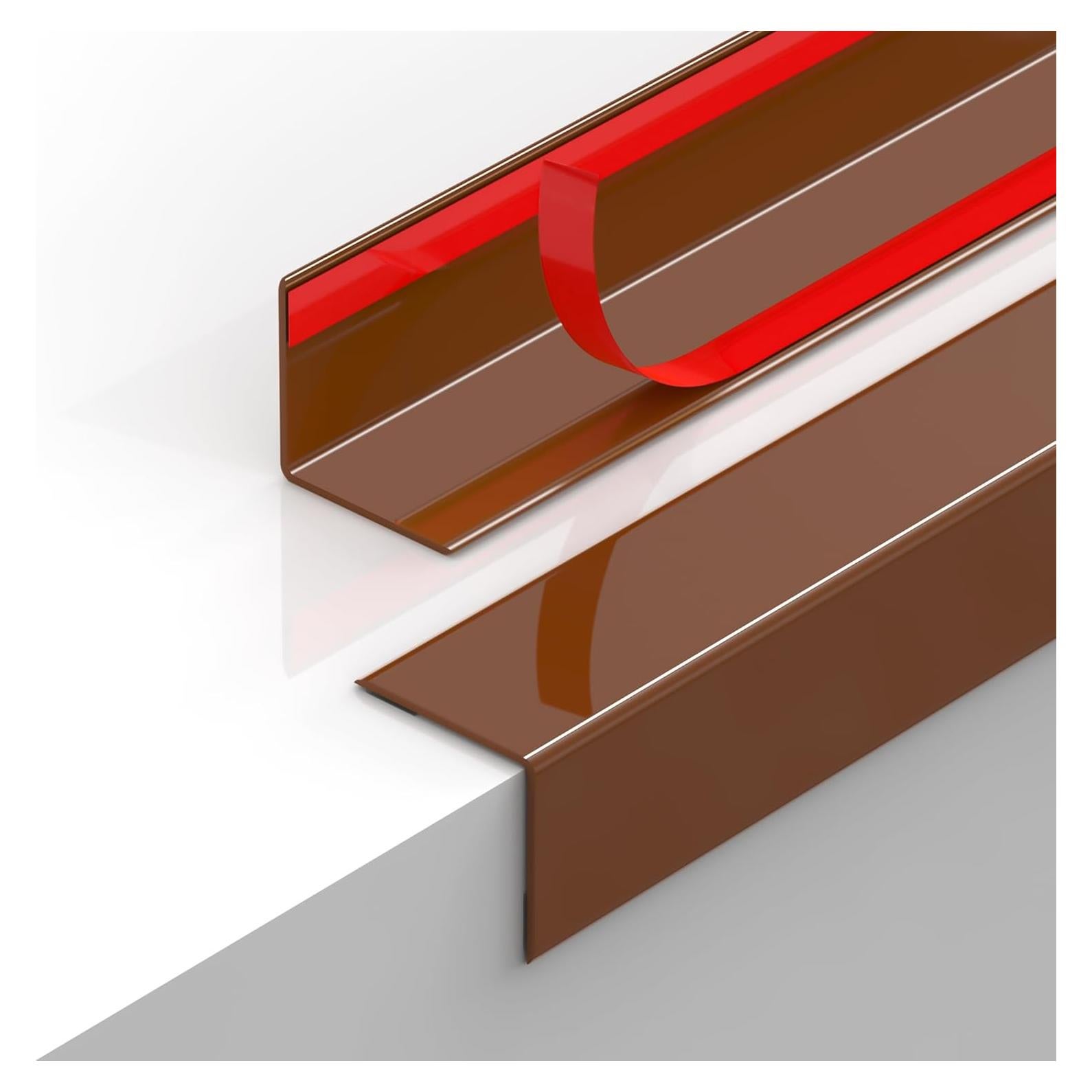 2 Protectores de Esquinas Autoadhesivos MONOID Marrón 80x3 cm