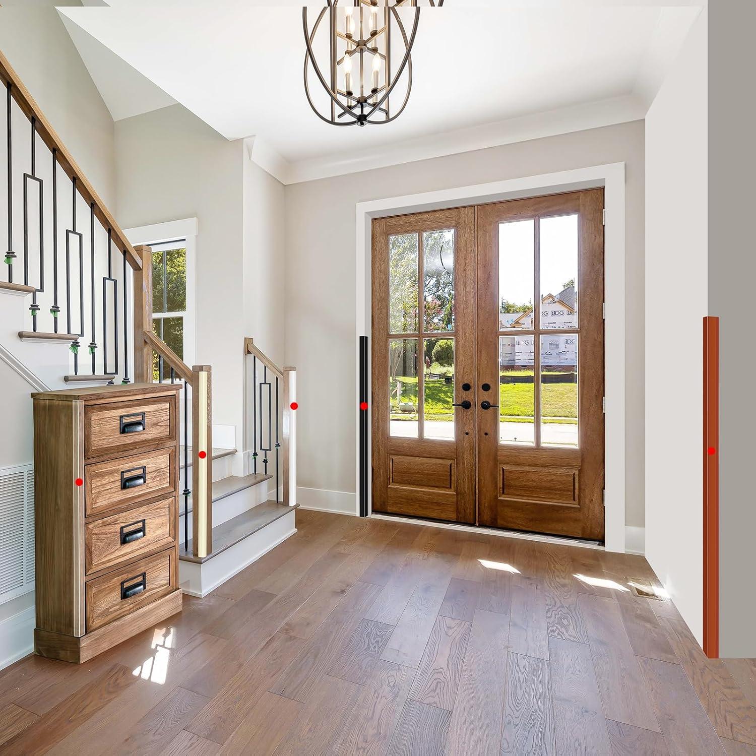 2 Protectores de Esquinas Autoadhesivos MONOID Marrón 80x3 cm