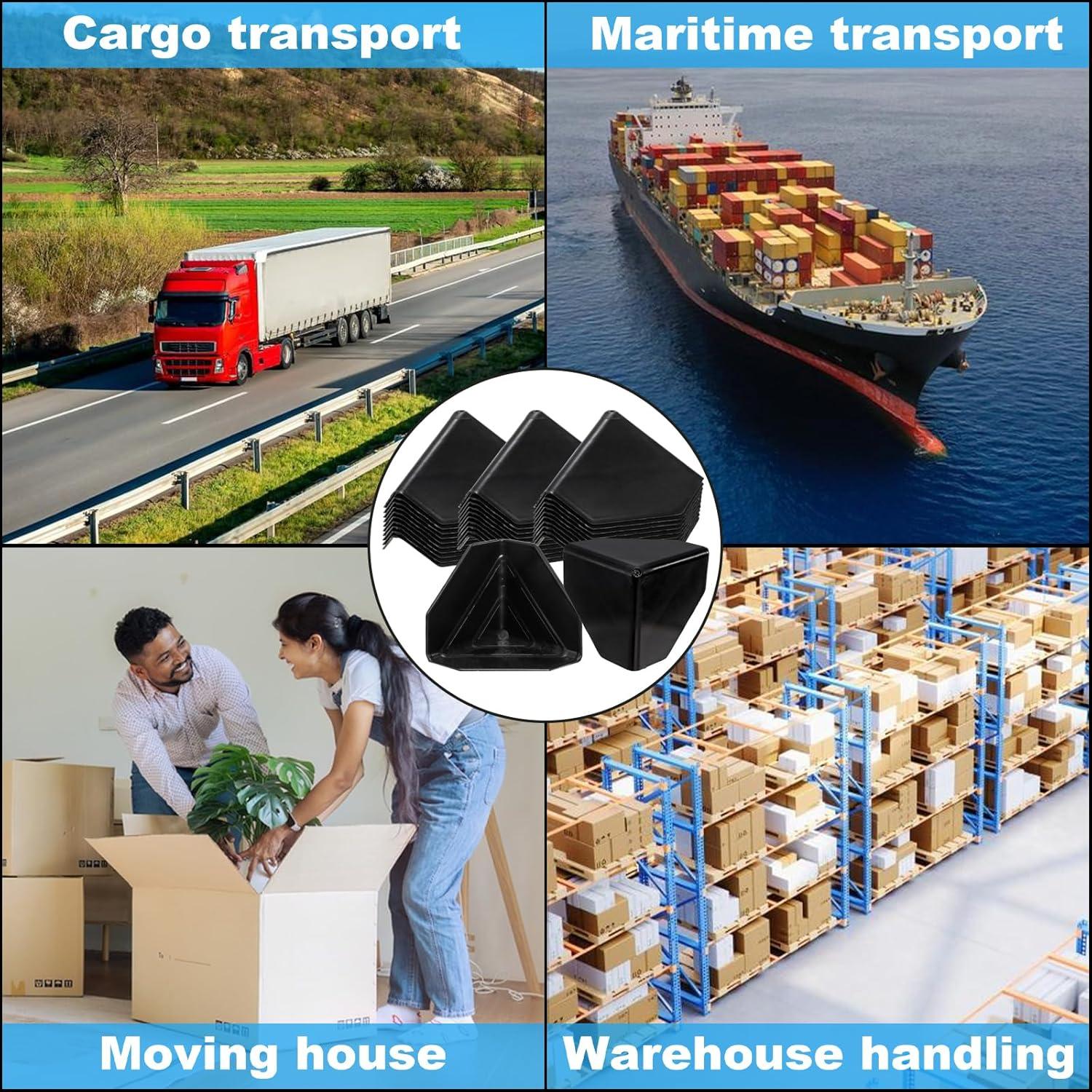 Protectores de Esquinas ZENFUN 200 Pcs Plástico Negro 60mm