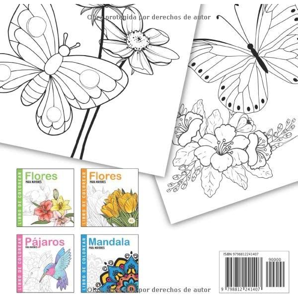 Mariposas | Libro De Colorear Para Mayores: Dibujos Grandes y Fáciles Para Colorear Para Adultos O Para Principiantes | Cuaderno Para Colorear ... Para Personas Mayores (Spanish Edition)