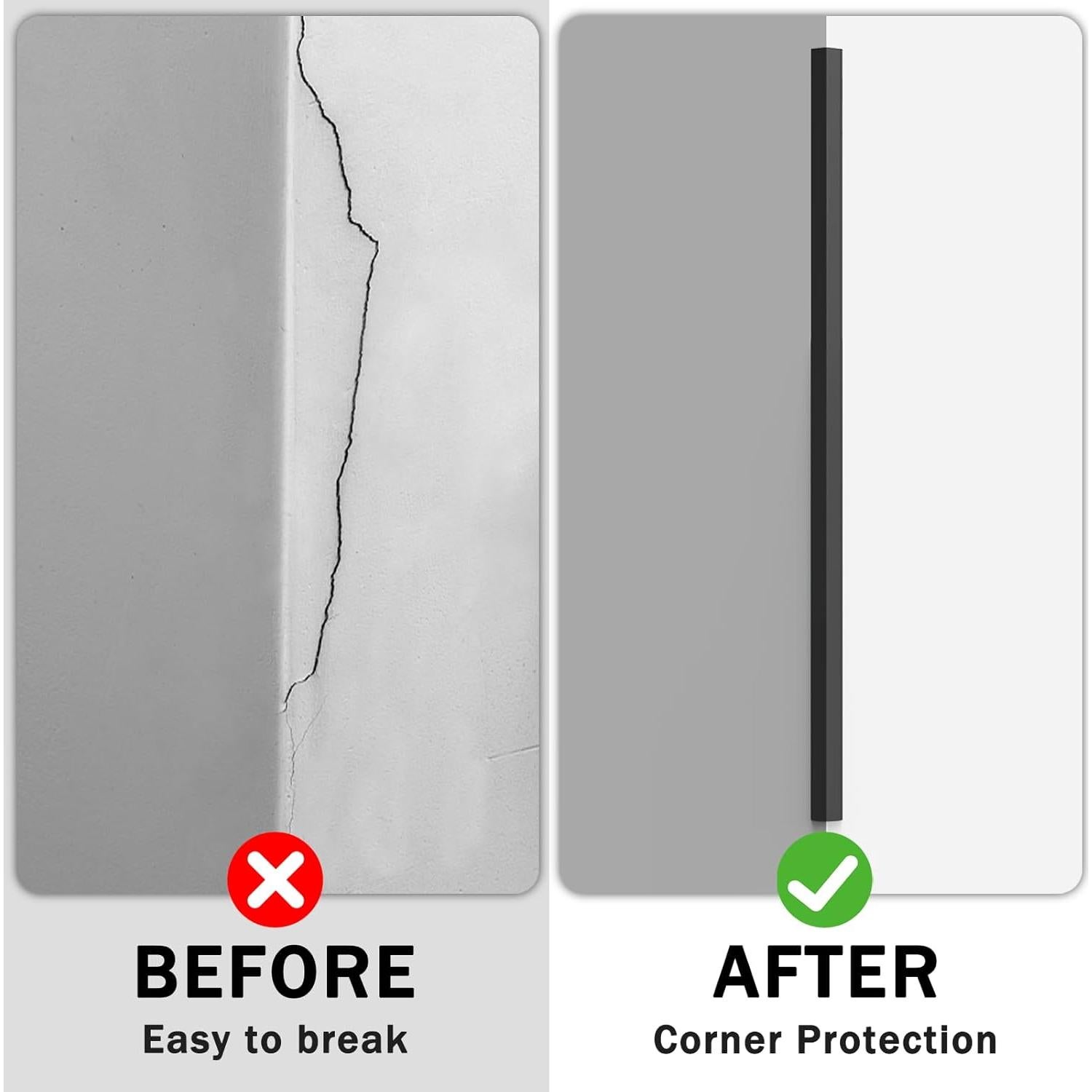 Protectores de Esquinas de Aluminio Fengone 35x2cm - Paquete de 3