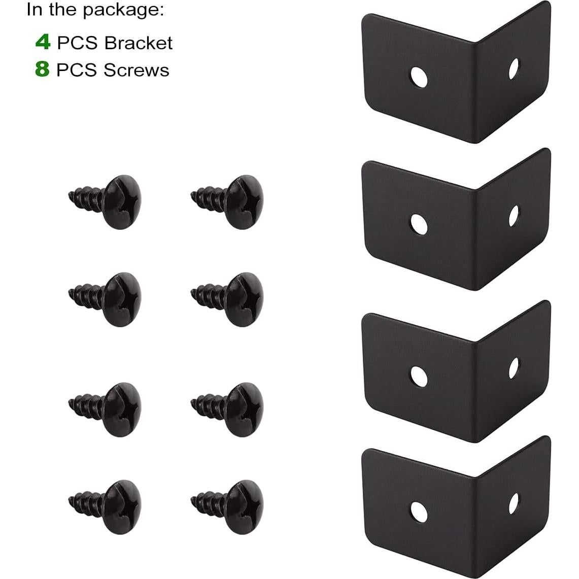 Juego de 4 Protectores de Esquina de Metal Keenkee 5cm Negro