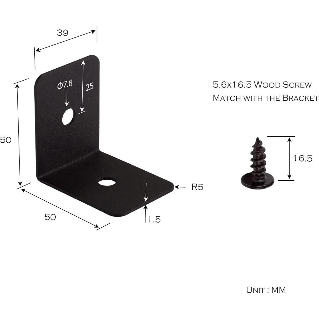 Juego de 4 Protectores de Esquina de Metal Keenkee 5cm Negro