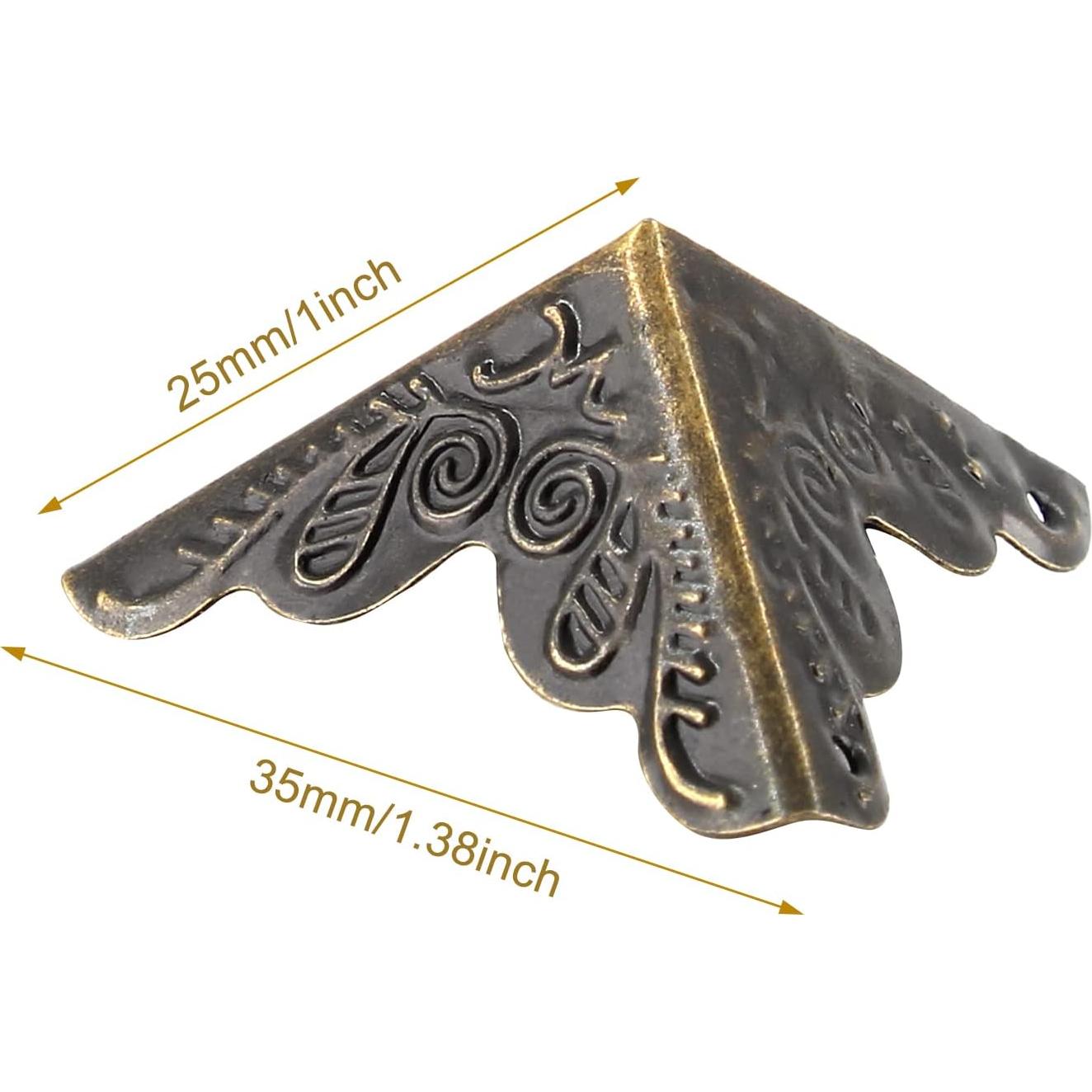 48 Protectores de Esquinas de Metal Piutouyar Bronce 2.54cm