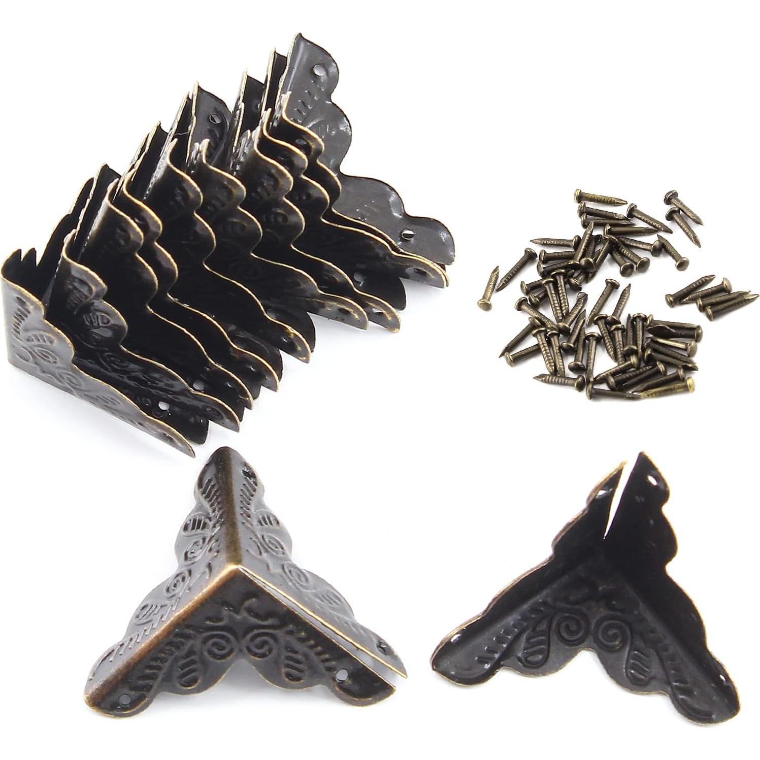 48 Protectores de Esquinas de Metal Piutouyar Bronce 2.54cm