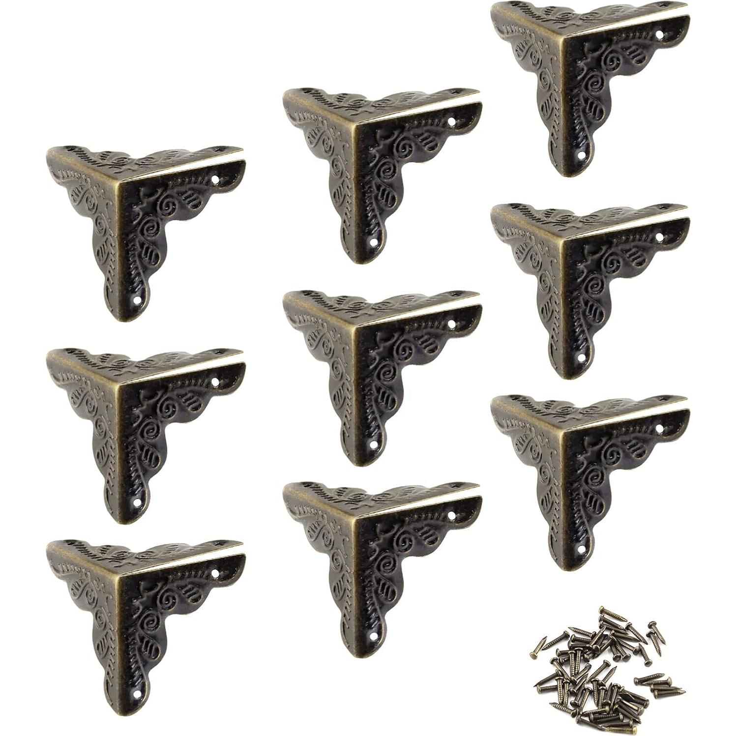 48 Protectores de Esquinas de Metal Piutouyar Bronce 2.54cm