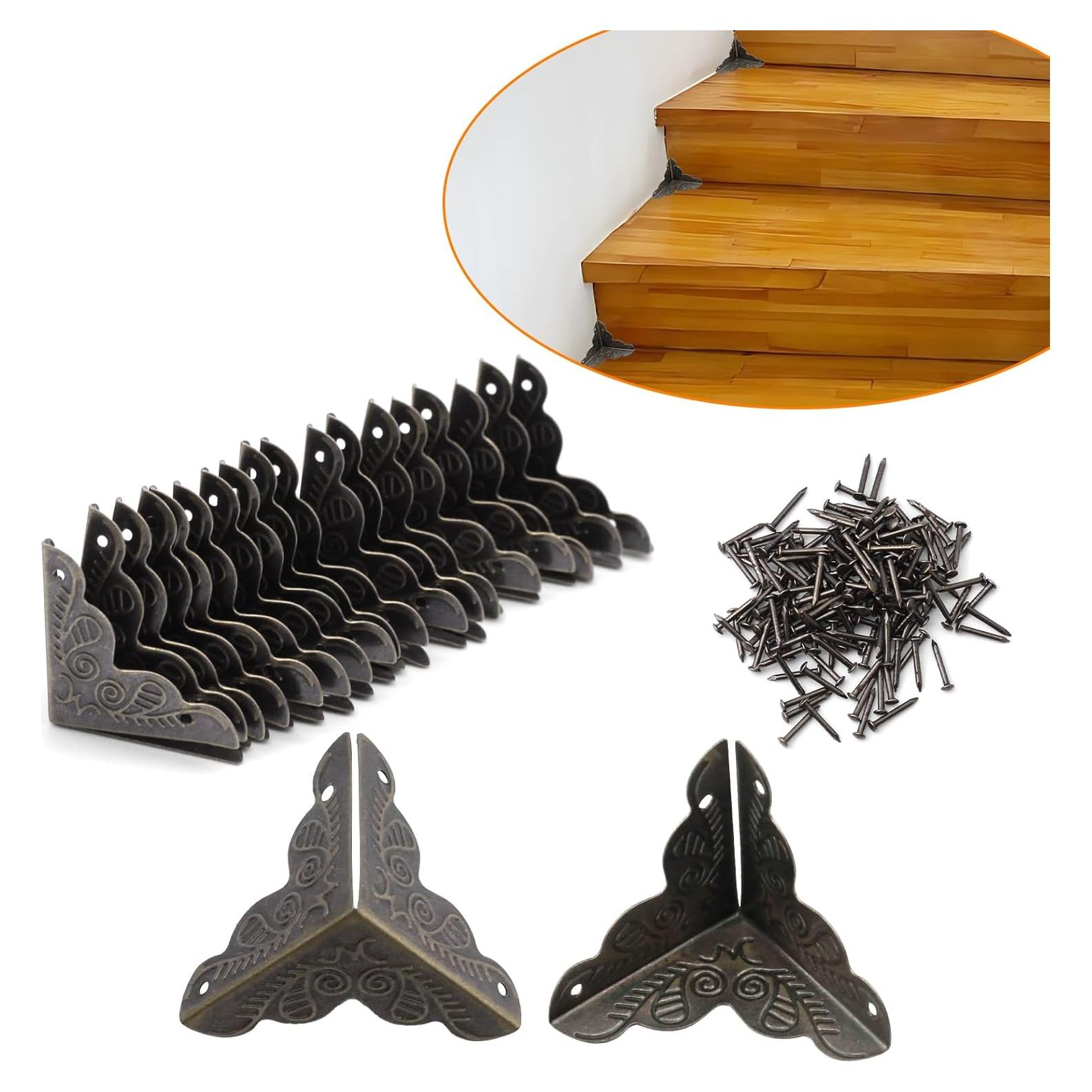 36 Esquinas Internas de Polvo Olldag para Escaleras de Madera 3.5 cm Bronce