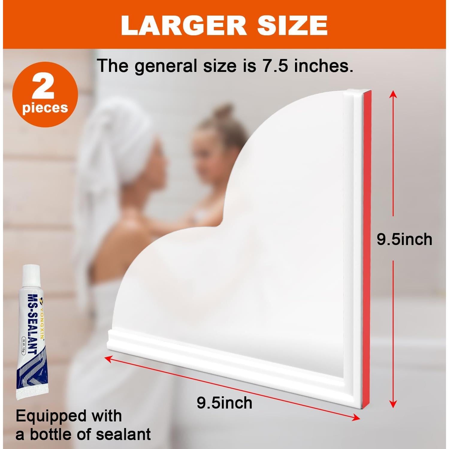 Guardia de Agua para Esquina de Ducha KOMOHOM - 2 Piezas