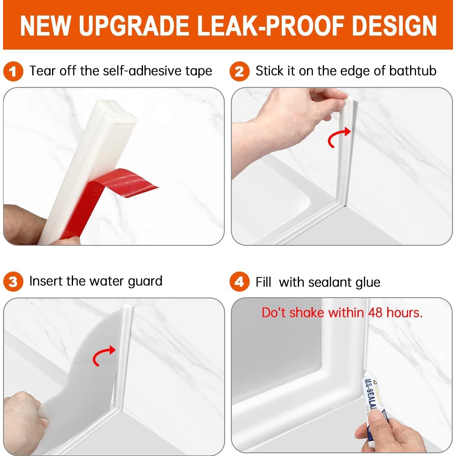 Guardia de Agua para Esquina de Ducha KOMOHOM - 2 Piezas