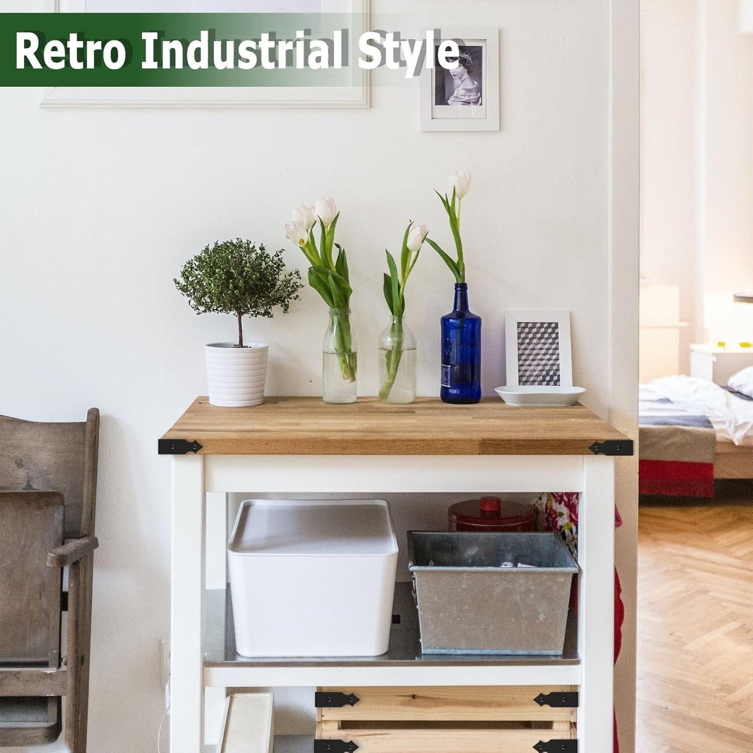 Protectores de Esquinas de Metal Negro KOXHERO 4 Unidades 8.89 cm