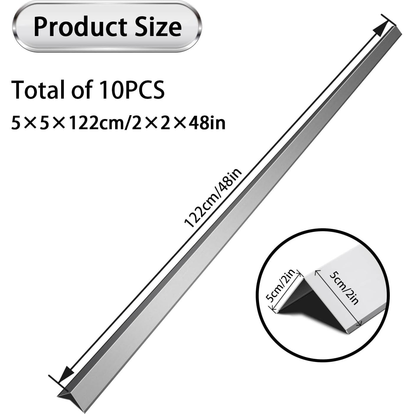 Protector de Esquina de Aluminio SOLICASE 10PCS 90° 5.08x121.92cm