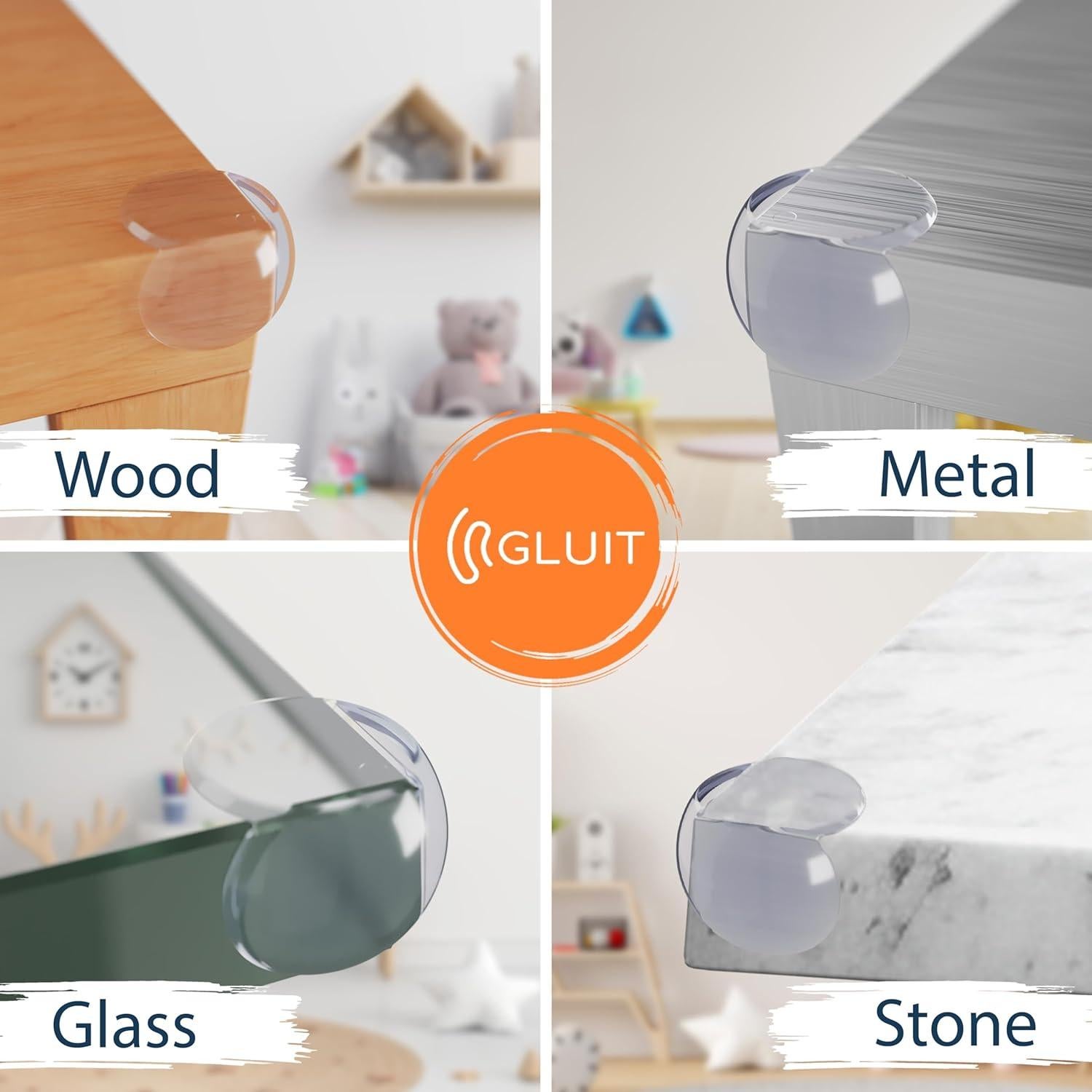 Protectores de Esquinas GLUIT Transparentes para Bebés - 10 Paquete