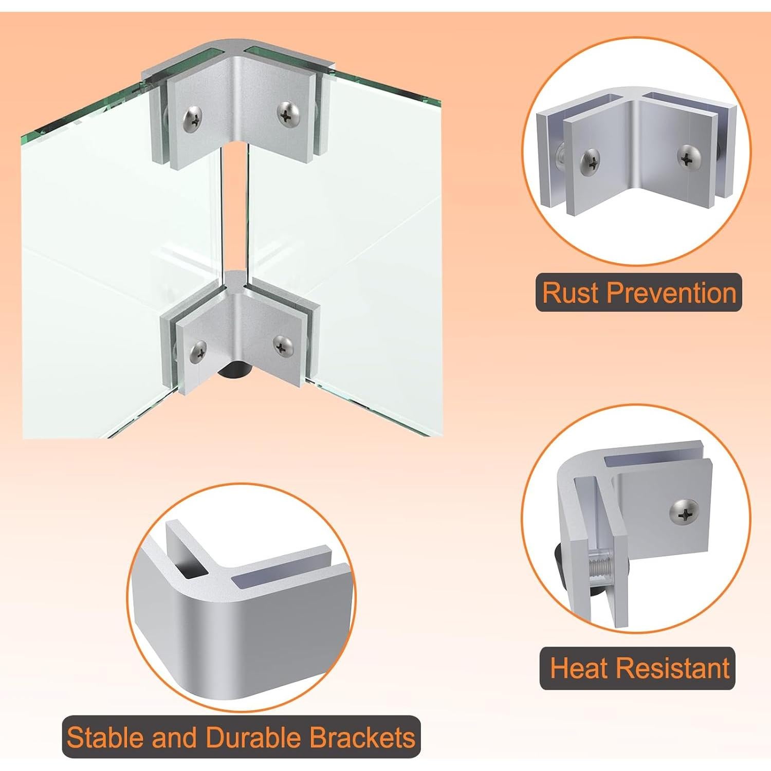 Kit de Conectores de Esquina BQMAX para Protector de Viento 8 Pcs