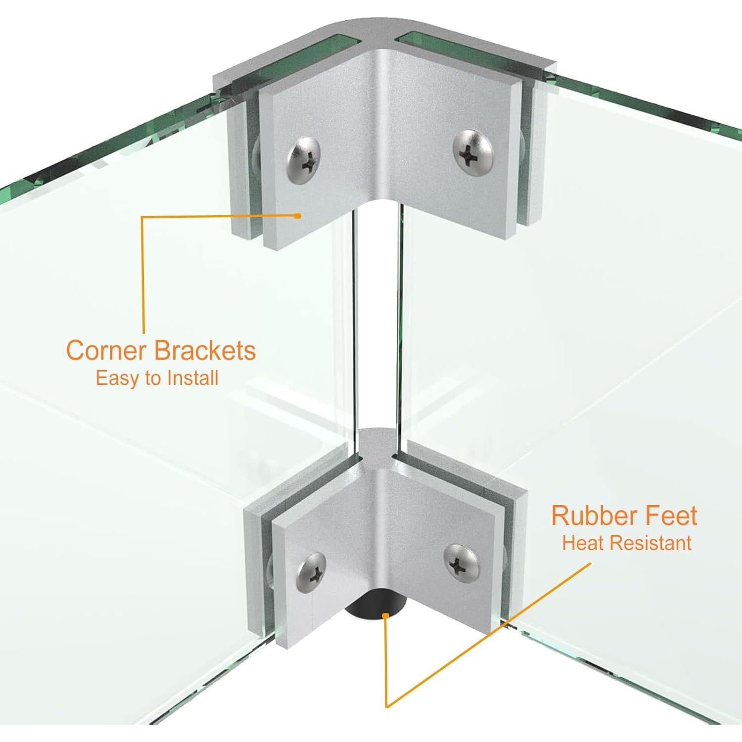 Kit de Conectores de Esquina BQMAX para Protector de Viento 8 Pcs