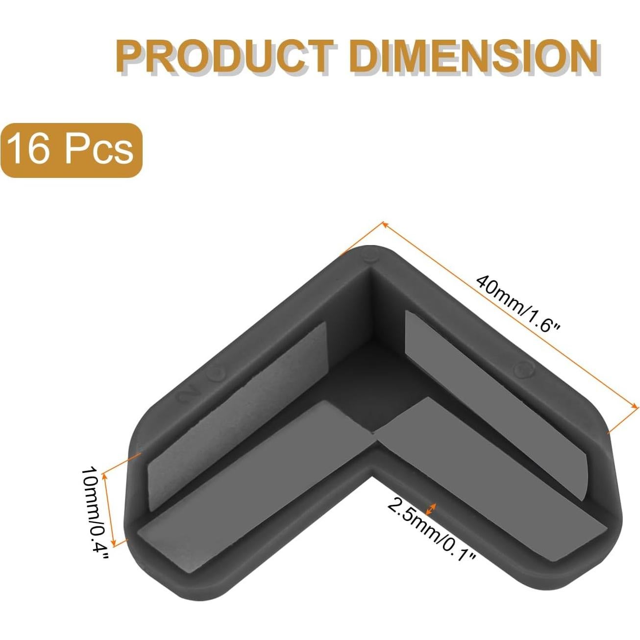 Protectores de Esquinas uxcell 16 Piezas PVC Negro L