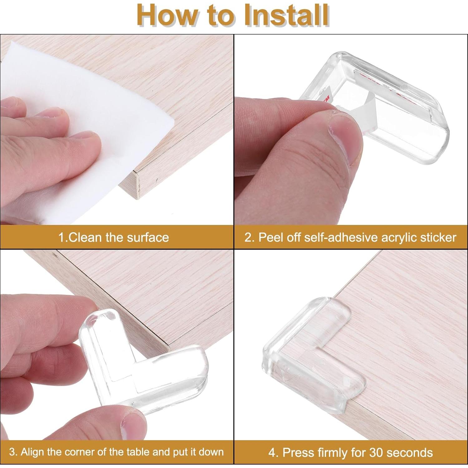 Protectores de Esquinas uxcell 16 Piezas PVC Negro L