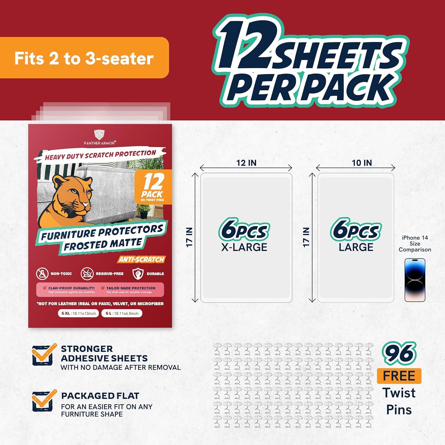 Protectores de Muebles Panther Armor 12 Hojas Antiaranazos