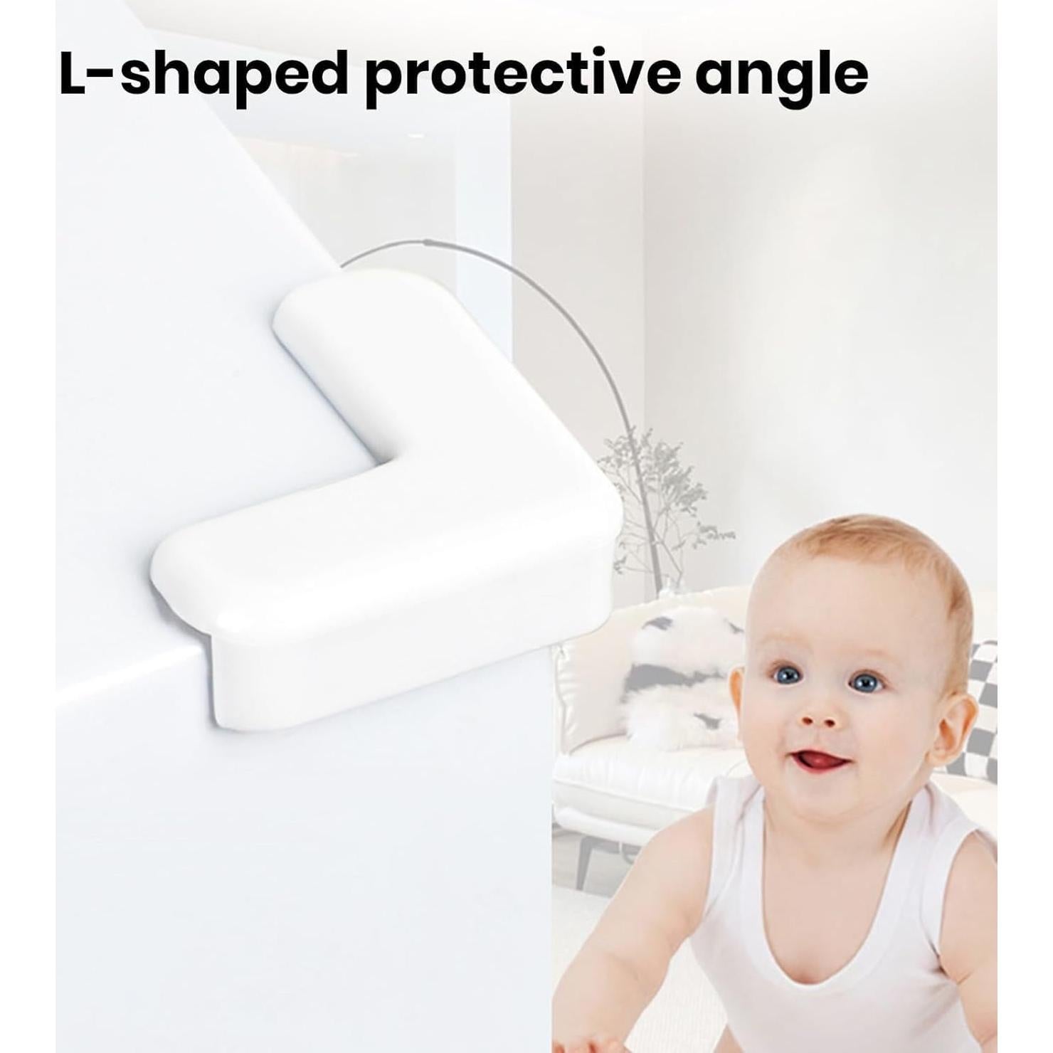 4 Protectores de Esquinas Adhesivos BWESOO PVC Blanco