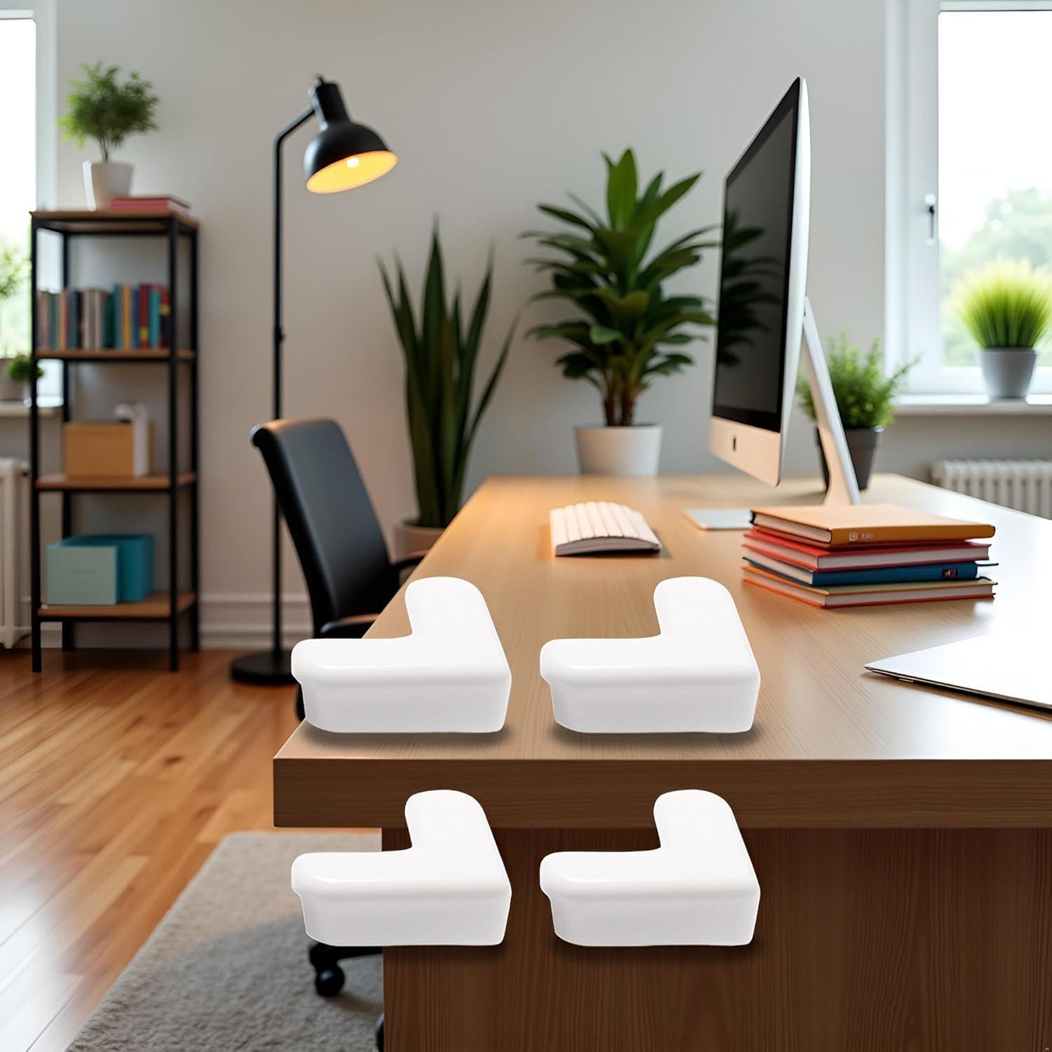 4 Protectores de Esquinas Adhesivos BWESOO PVC Blanco