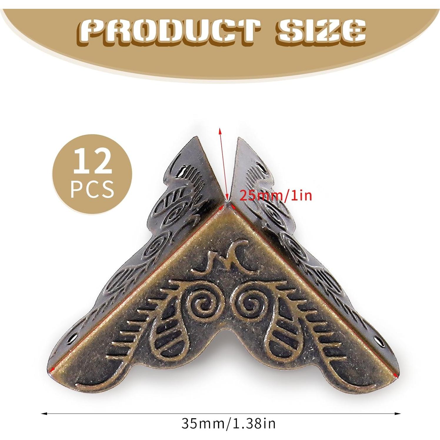 12 Esquinas Decorativas Antiguas Mozeat Lens Bronce 2.5cm